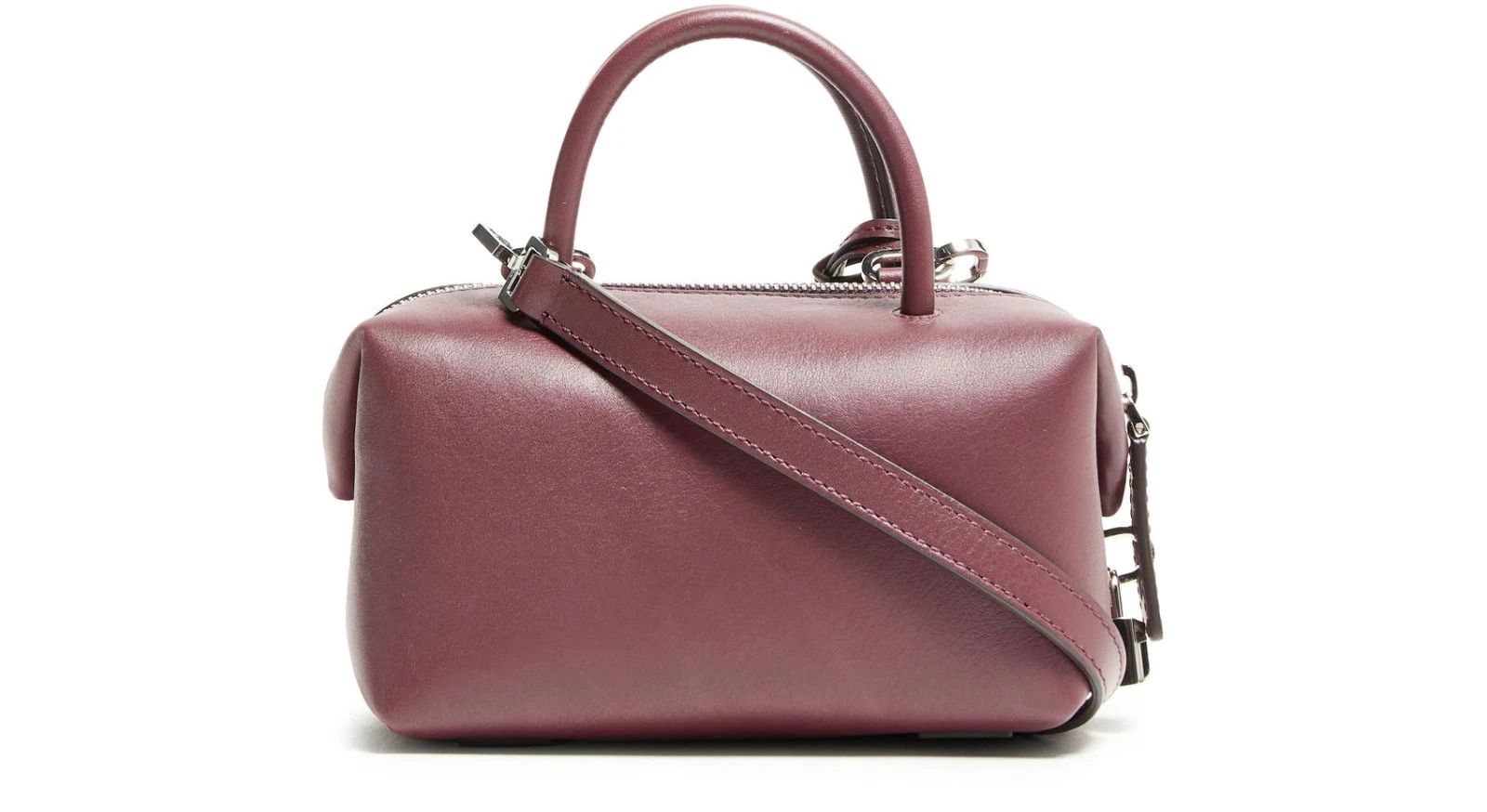 Max Mara MAX MARA Small Bordeaux Leather Top Handle Holdall Size ONE SIZE - 3 Thumbnail