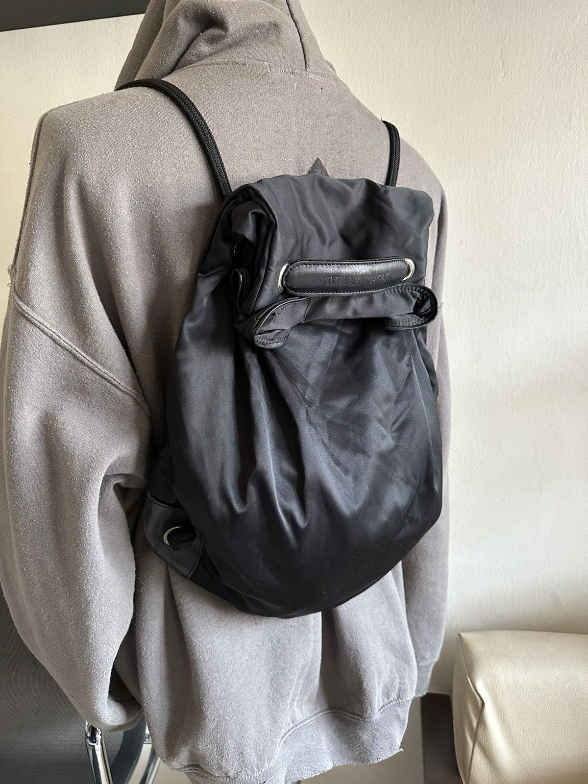 Tokio Kumagai 1980s Tokio Kumagai folded Drawstring Nylon Backpack Size ONE SIZE - 19 Thumbnail