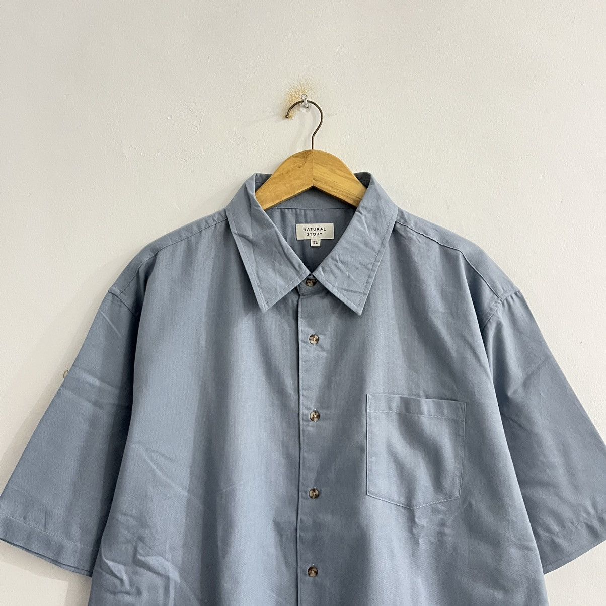 Japanese Brand Natural Story - Bigsize Short Sleeve Button Up Size US XXL / EU 58 / 5 - 2 Thumbnail