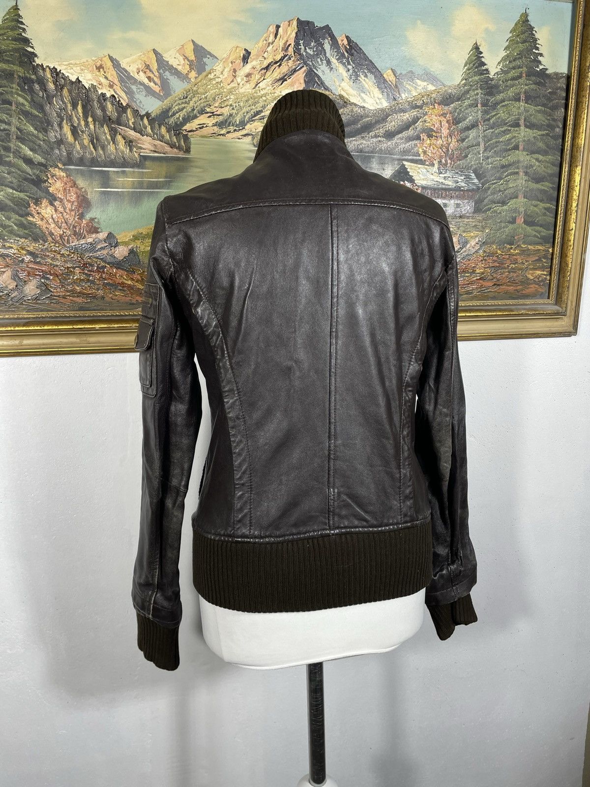 Vintage Brown Retro 90s Genuine Real Leater Bomber Punk Rock Cyber Size S / US 4 / IT 40 - 6 Thumbnail