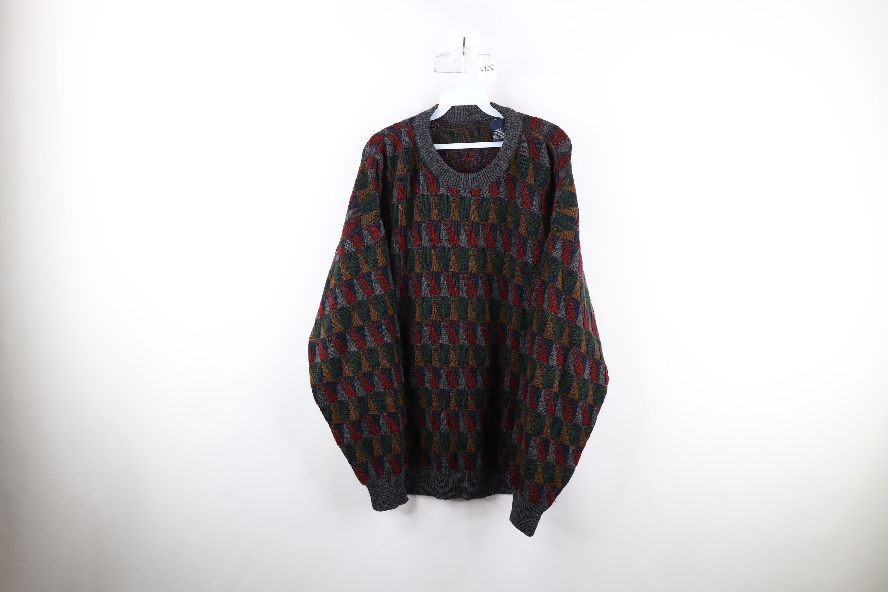 image of Vintage 90's Coogi Style Rainbow Knit Cosby Dad Sweater, Men's (Size XL)