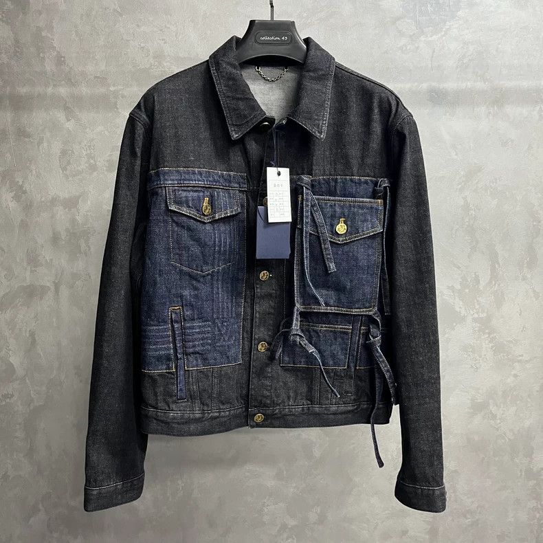 Louis Vuitton Louis Vuitton Black bow color-block single-breasted denim Size US L / EU 52-54 / 3 - 1 Thumbnail