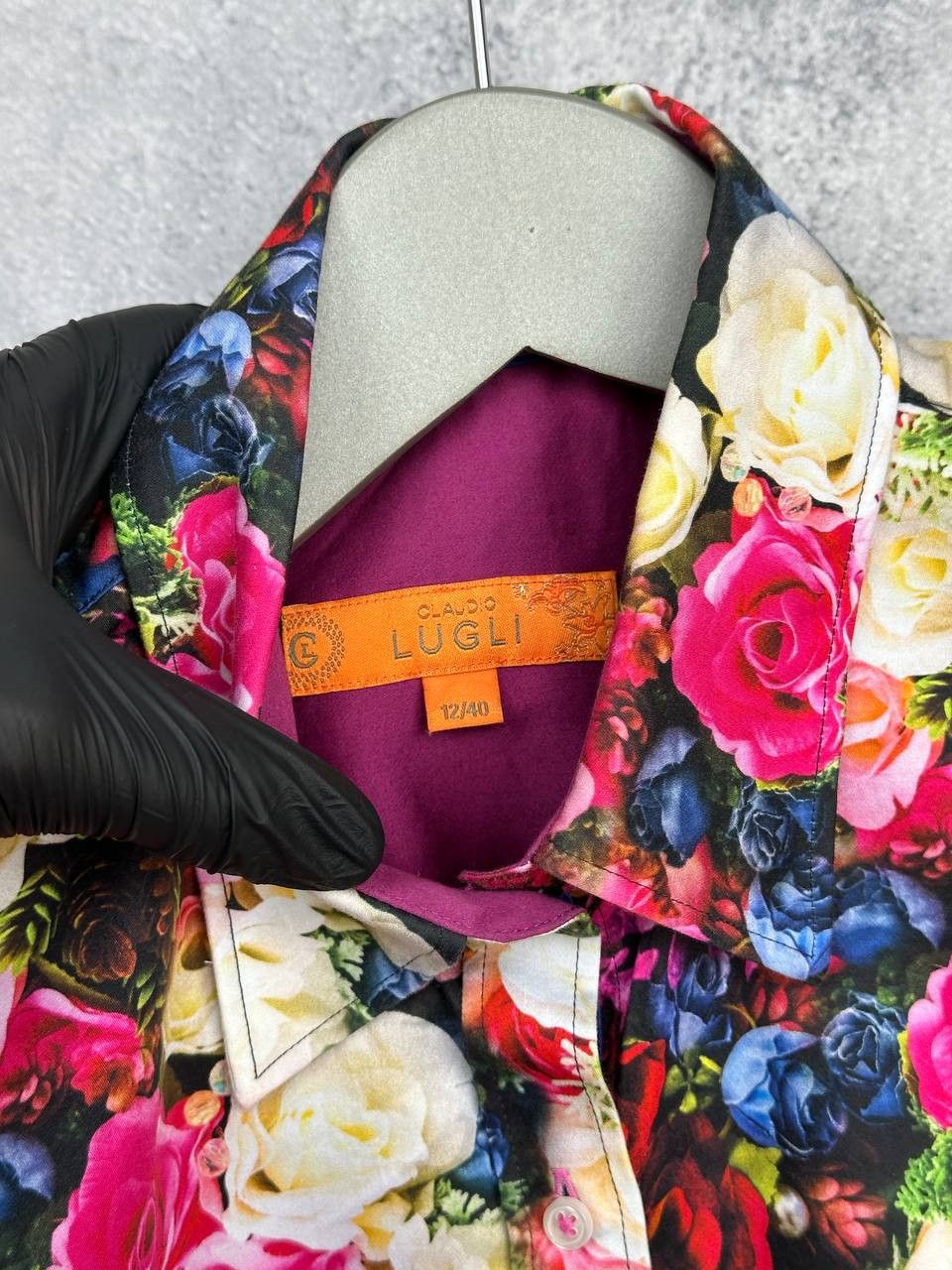 Other Claudio Lugli Rose Bloom Button Up Shirt Flowered Orange Tag Size L / US 10 / IT 46 - 9 Thumbnail