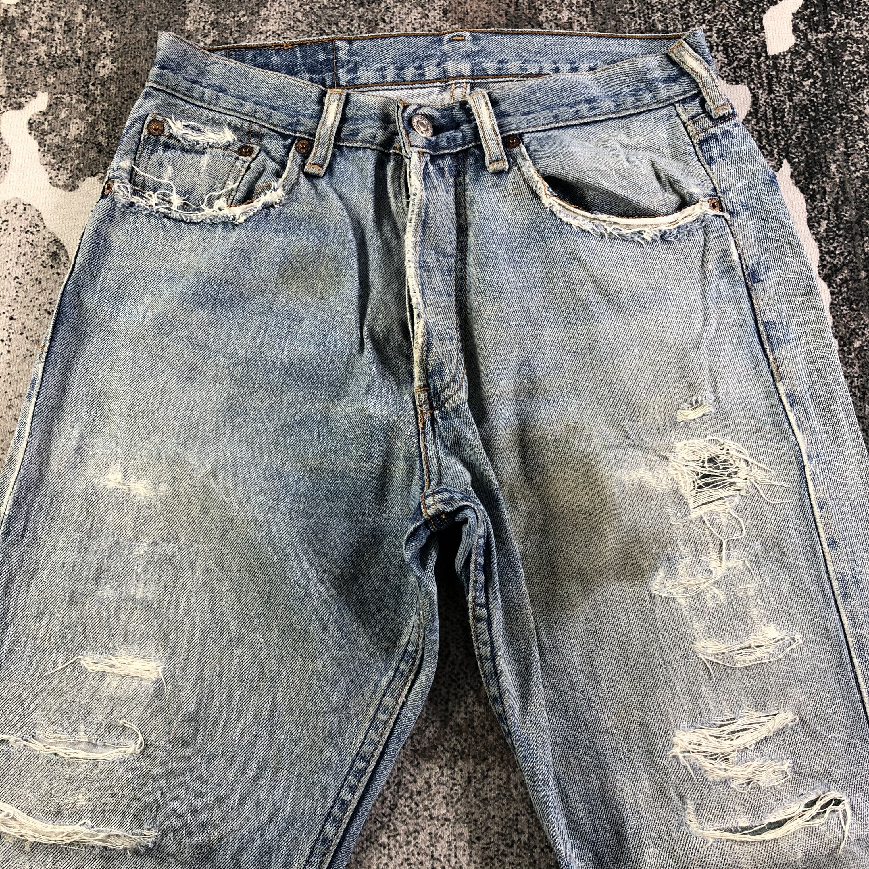 Levi's Distress Vintage Levis 509 Jeans Dirty Wash Denim KJ2216 Size US 29 - 3 Thumbnail
