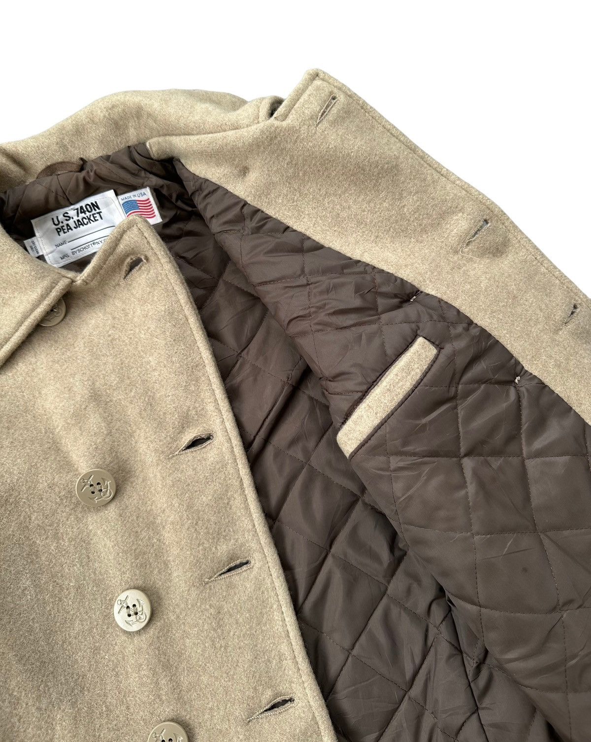 Schott Pea coat wool jacket us740 n pea jacket Size 36R - 10 Thumbnail