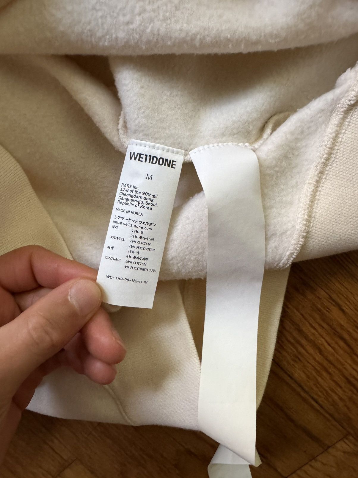 WE11DONE WE11 DONE Ivory Embroidered Teddy Bear Hoodie Size US M / EU 48-50 / 2 - 4 Thumbnail