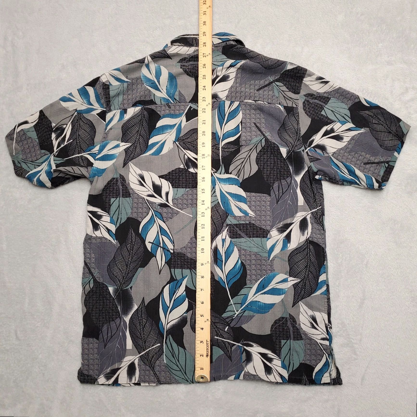 Paradise Paradise Coves Shirt Mens Small Blue Gray Floral Hawaiian 100% Silk Casual Size US S / EU 44-46 / 1 - 6 Thumbnail