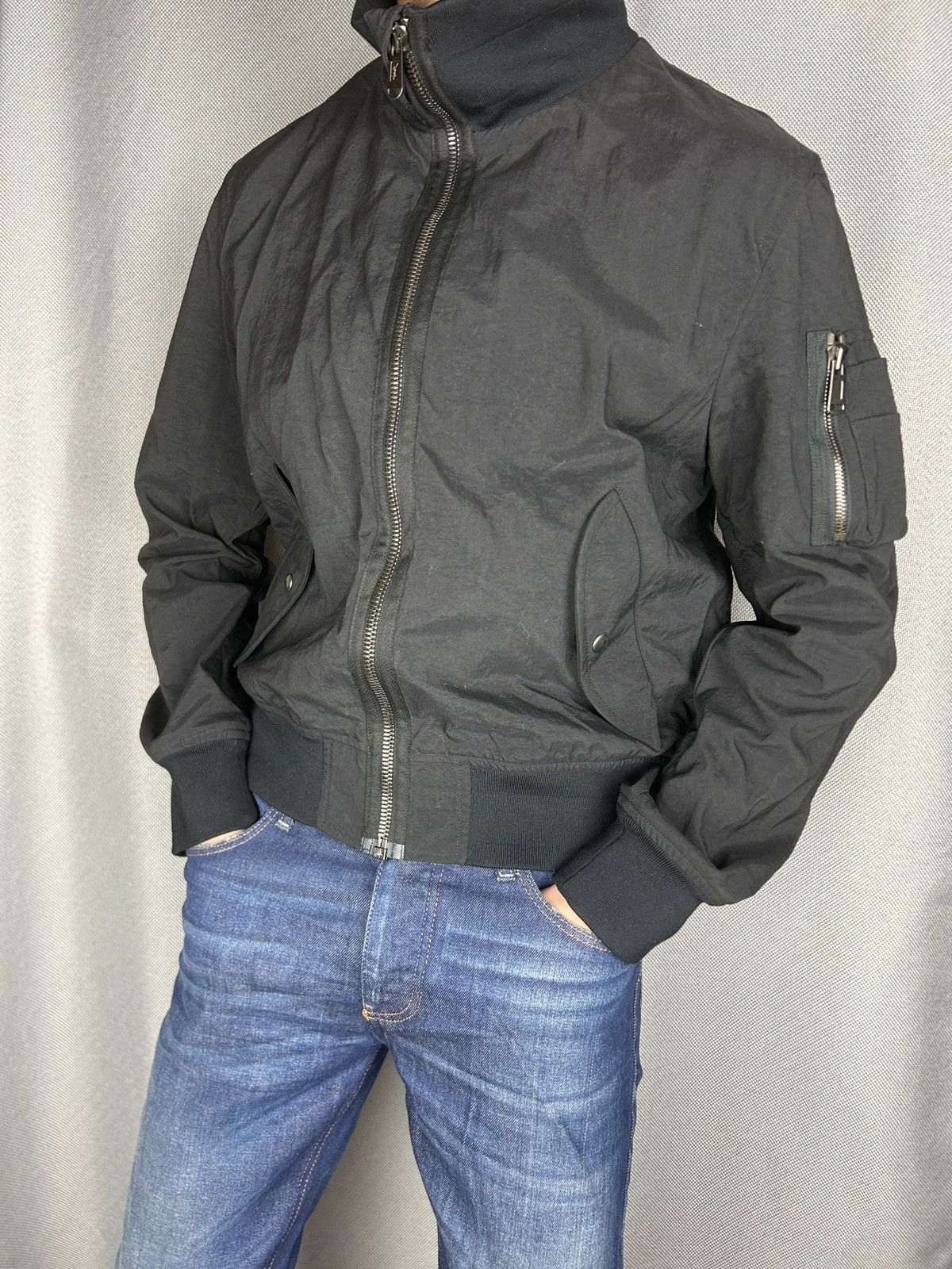 Saint Laurent Paris Vintage YSL Yves Saint Laurent Zip Nylon Bomber Jacket Size US M / EU 48-50 / 2 - 14 Thumbnail