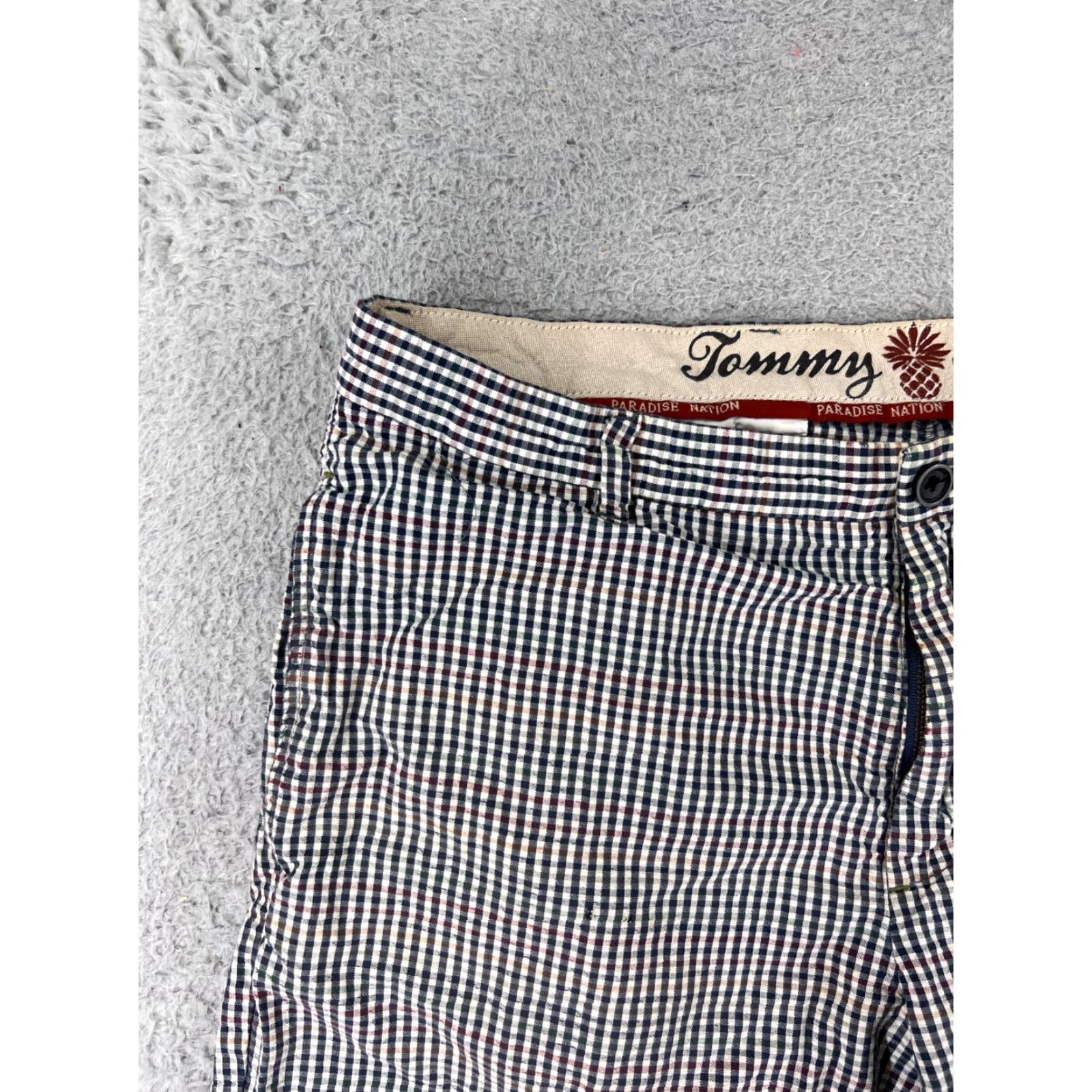 Tommy Bahama Tommy Bahama Shorts Men 33 Blue Red Green White Gingham Plaid 100% Cotton Size US 33 - 6 Thumbnail