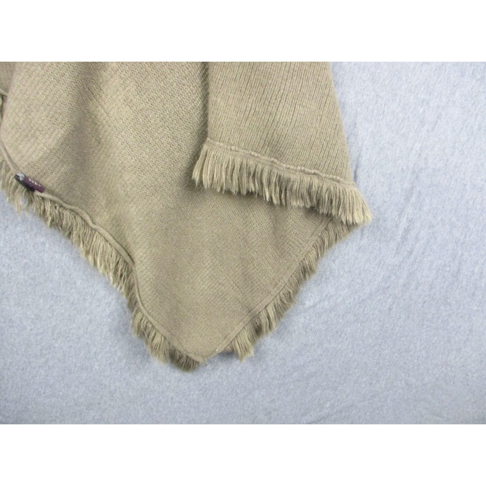 Olive DonnaDiosa Vest Womens Open Front Fringe Hem Knit Shawl Cardigan Olive Acrylic Size ONE SIZE - 7 Thumbnail