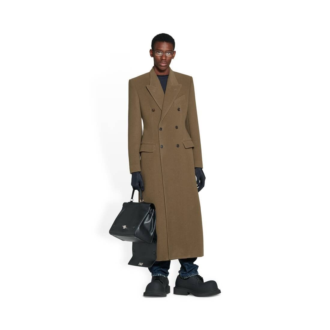 Balenciaga o1tr1nto0825 Hourglass Coat in Dark Beige Size US L / EU 52-54 / 3 - 2 Thumbnail