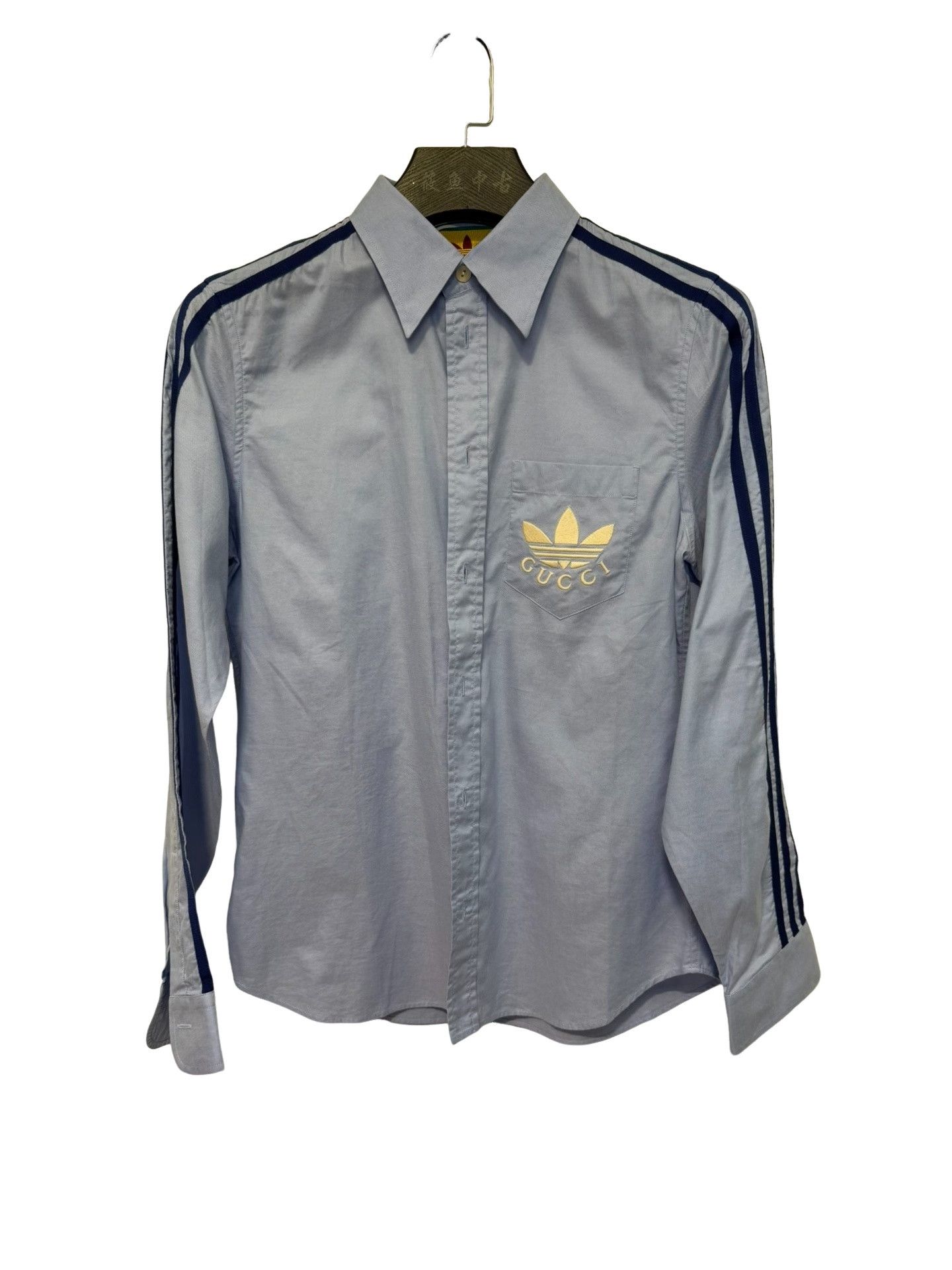 Gucci Gucci x Adidas Trefoil Logo Shirt Blue Size S Size US S / EU 44-46 / 1 - 1 Thumbnail