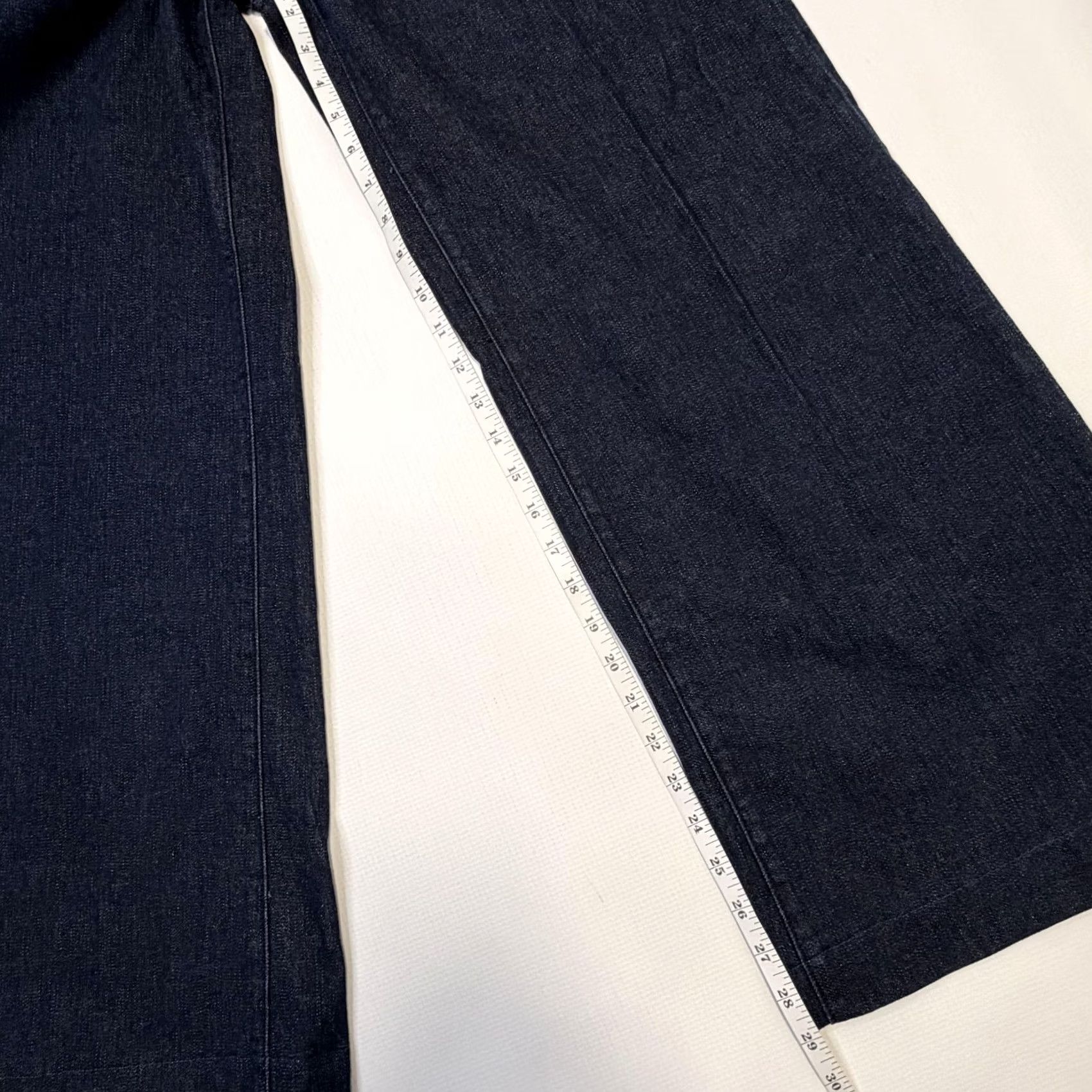 Vintage EDGE by Jen Rade Jeans Womens 10 Blue Wide-Leg High Rise Stretch Denim Dark Wash (High-Rise) Womens Jeans 5-Pocket Design, Zip Closure, 29in Inseam Size 32" / US 10 / IT 46 - 5 Thumbnail