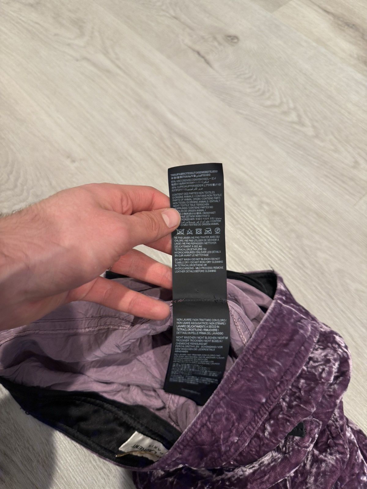 Saint Laurent Paris s/s 2022 purple velvet denim cut pants!! Size US 28 / EU 44 - 8 Thumbnail