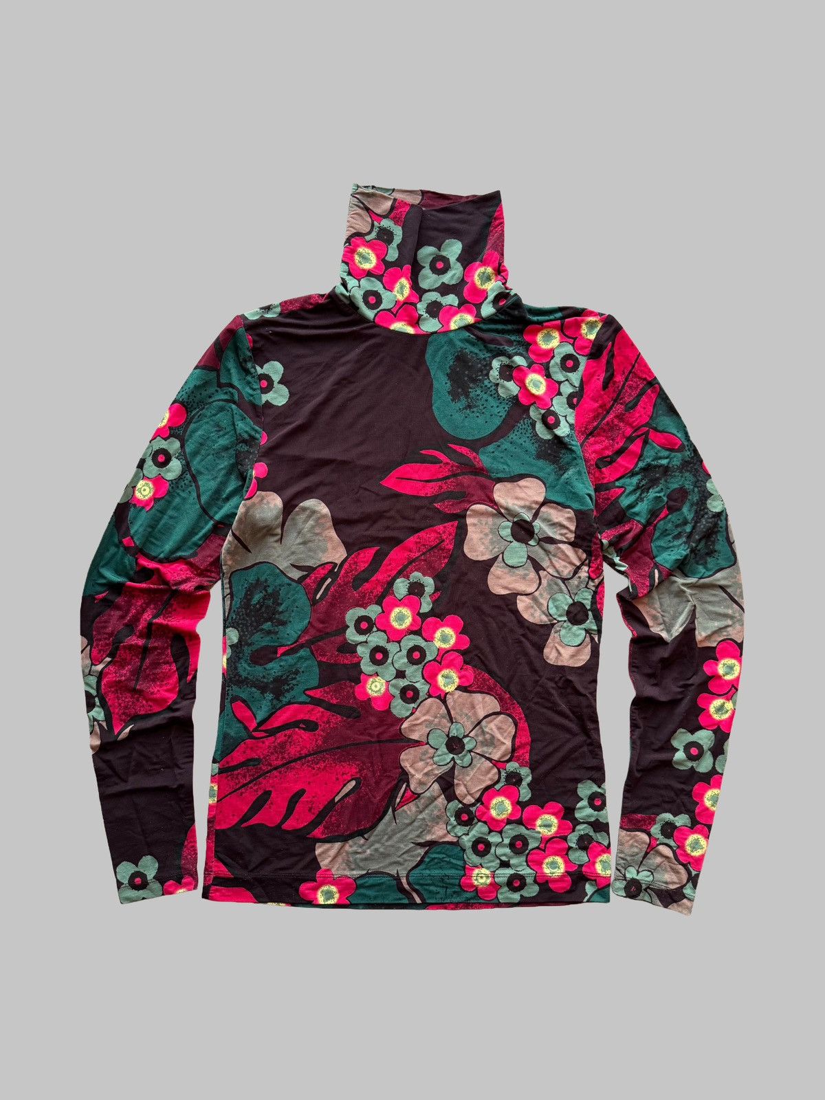 Dries Van Noten Dries Van Noten Floral Print Turtleneck Long Sleeve Top Size S / US 4 / IT 40 - 1 Thumbnail