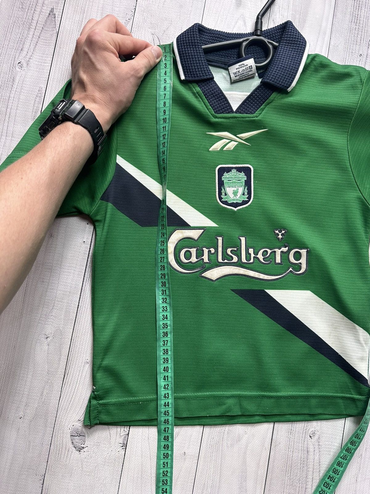 Reebok × Vintage Vintage Reebok Liverpool green rare jersey + shorts kids Size US XXS / EU 40 - 12 Thumbnail