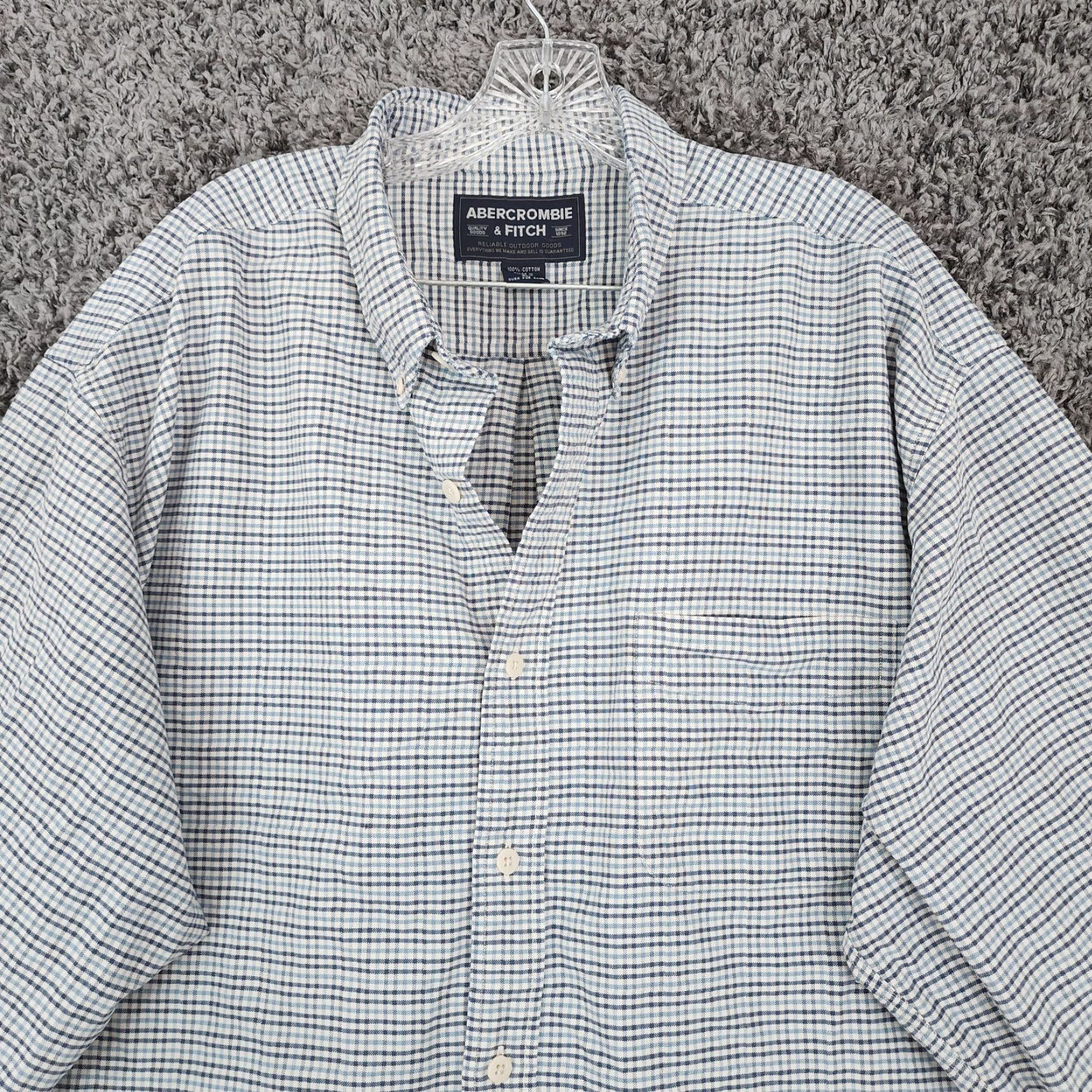 Abercrombie & Fitch VINTAGE Abercrombie & Fitch Plaid Shirt Mens Long Sleeve 100% Cotton XL Blue - Button-Up Decade/Theme Noting Tear Description: see photos Mens Size US XL / EU 56 / 4 - 3 Thumbnail