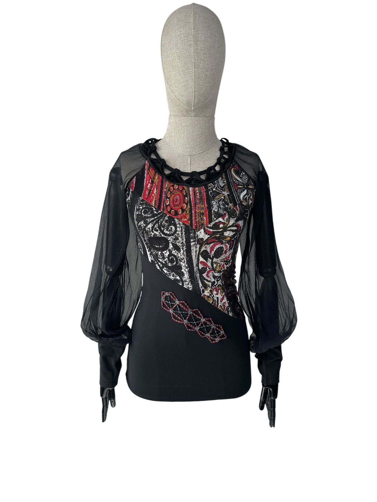 Japanese Brand Save The Queen Mesh Sleeve Top Blouse Avant Garde Size M Size M / US 6-8 / IT 42-44 - 2 Thumbnail
