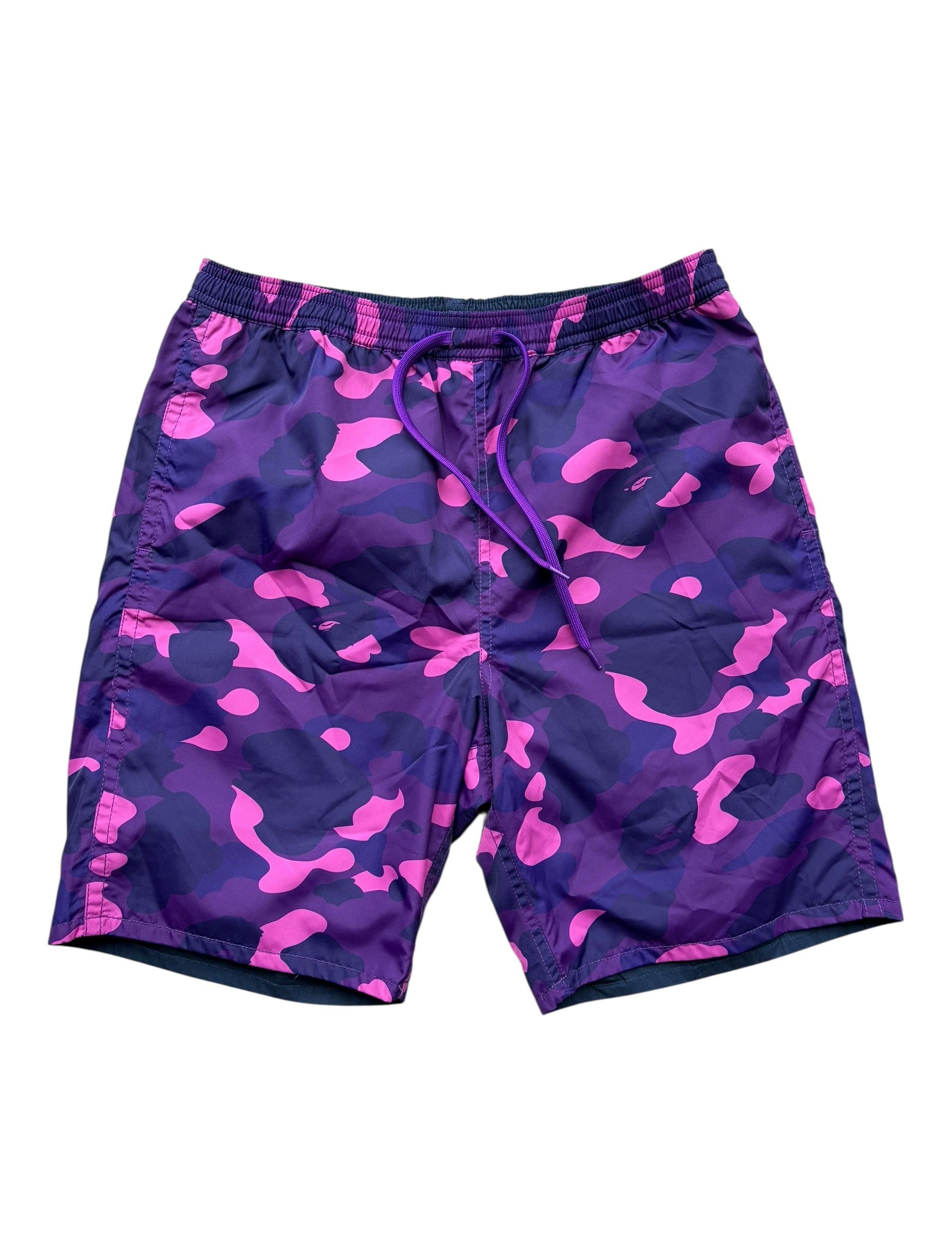 Bape Bape Purple Camo Navy Shark Reversible Shorts Size US 32 / EU 48 - 4 Thumbnail