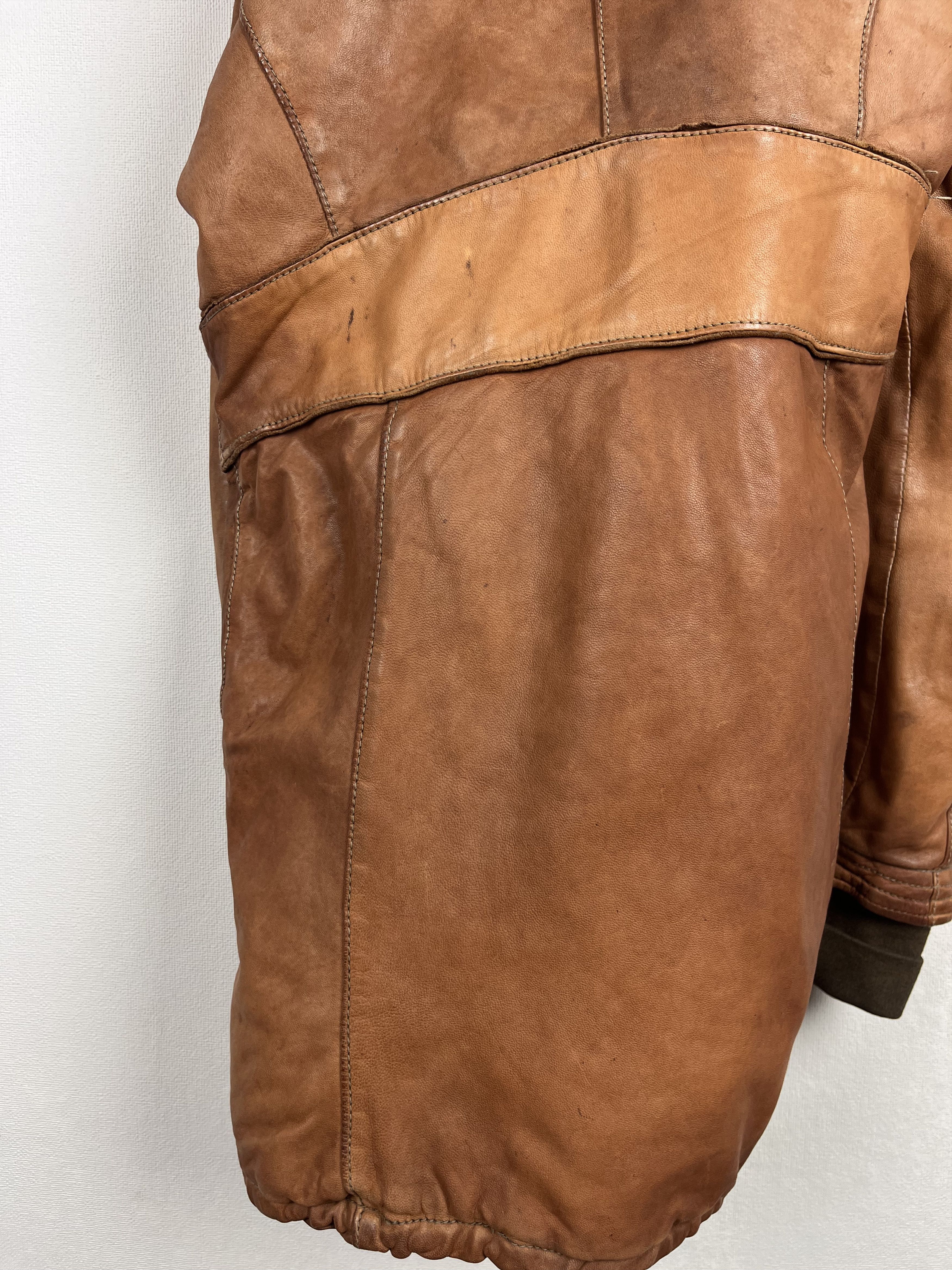 Giorgio Brato Giorgio Brato Hooded Zip Leather Brown Jacket Vera Pelle Size M / US 6-8 / IT 42-44 - 24 Thumbnail