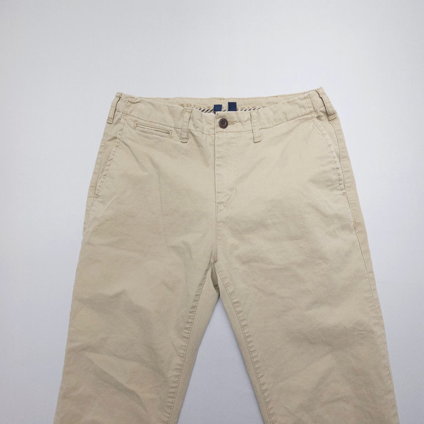 American Eagle Outfitters American Eagle Outfitters Athletic Straight Live-in Khakis Chino Pants Mens 31 x 32 Beig e Comfort Stretch Pockets Regular 31in Inseam Size US 31 - 6 Thumbnail