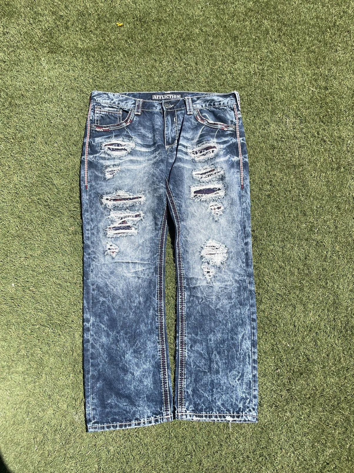 Affliction Affliction Jeans Mens size 36 x 40 Cooper Black Blue Faded Size US 36 / EU 52 - 1 Thumbnail