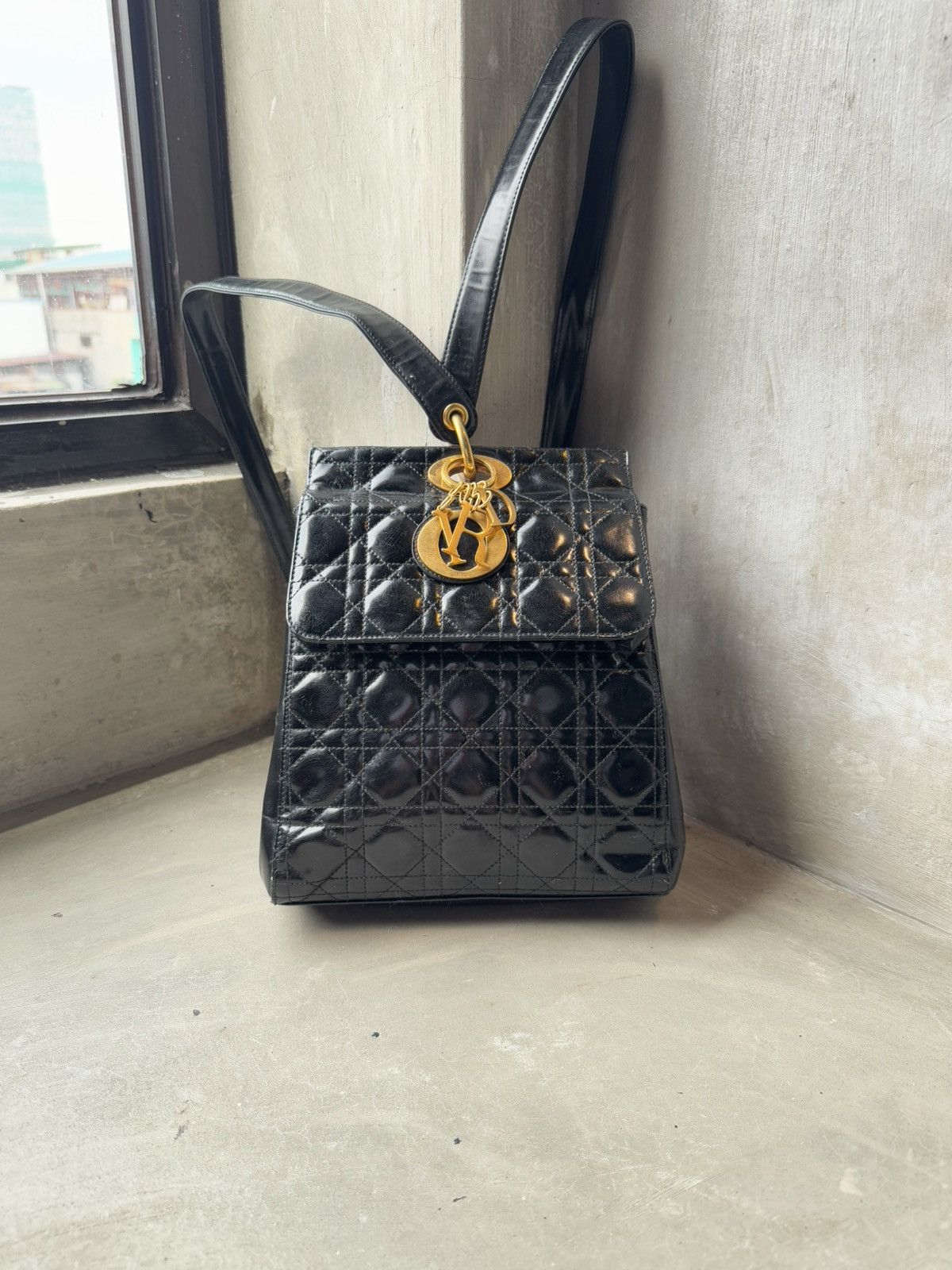 Vintage Dior Pattent Leather Mini Backpacks