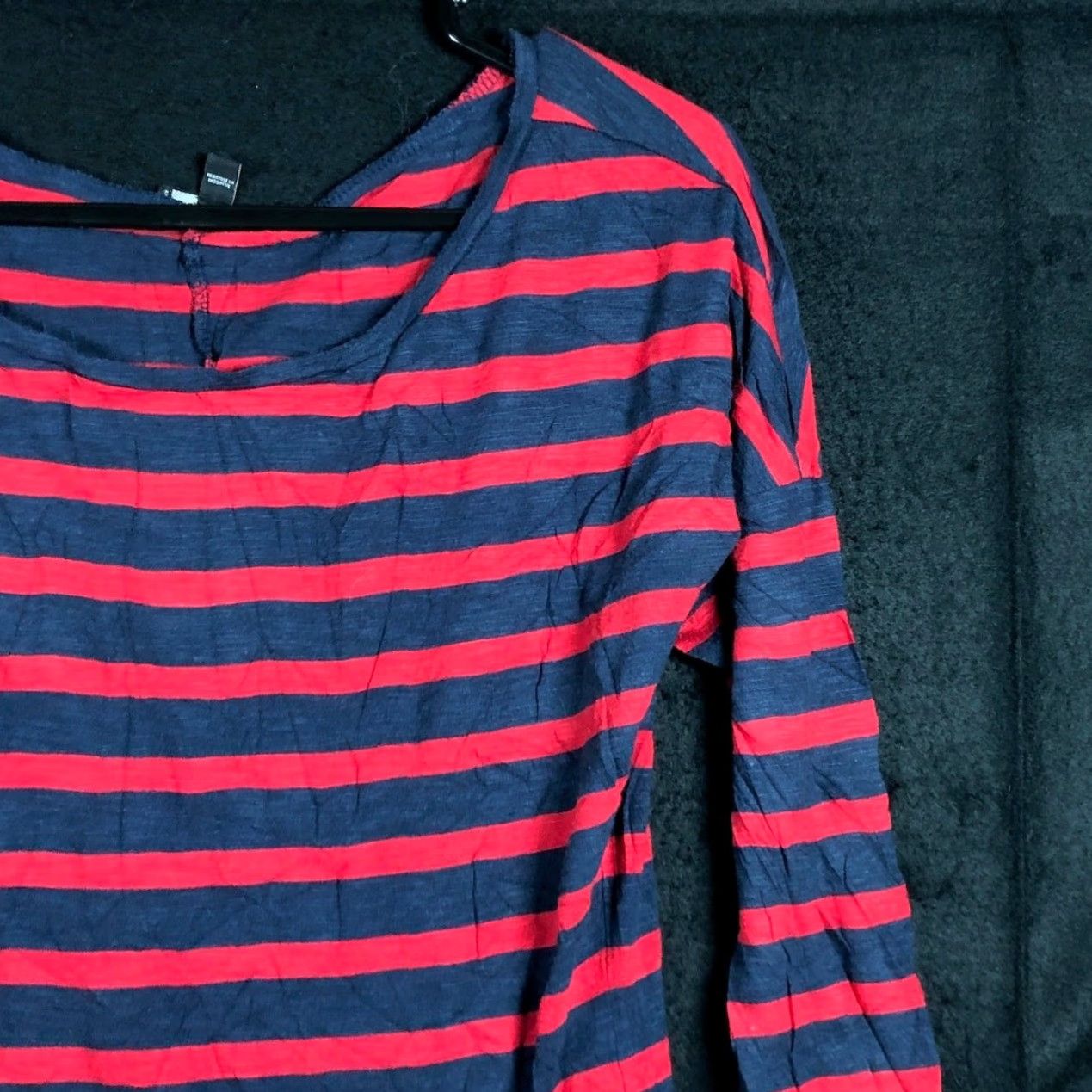 Express Express Womens Sweater Dress Striped Red Blue Scoop Neck Midi Knit Long Sleeve M Regular Cotton Modal Size M / US 6-8 / IT 42-44 - 4 Thumbnail