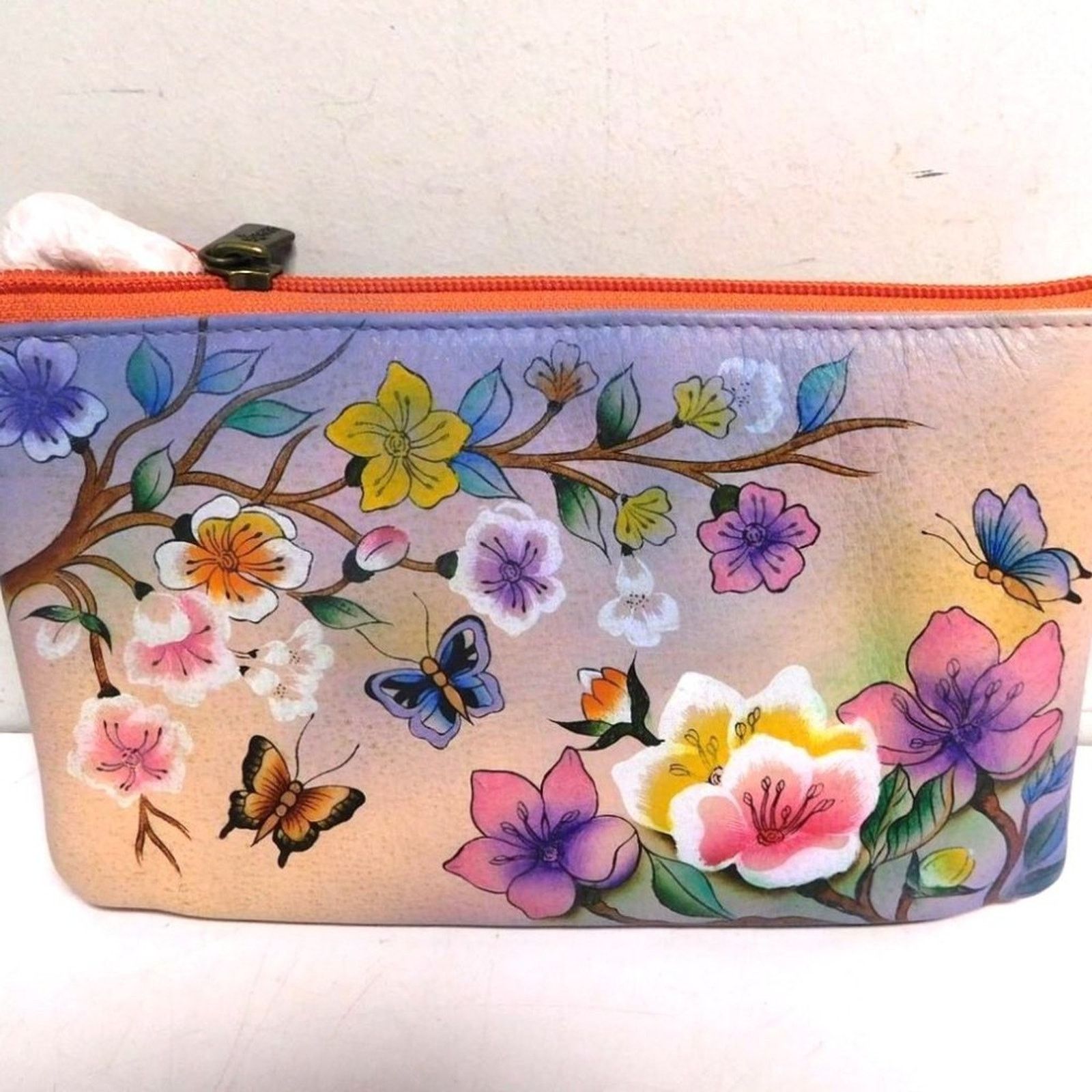 Designer Anuschka Hand Painted Leather Japanese Garden Crossbody Bag Size ONE SIZE - 10 Thumbnail