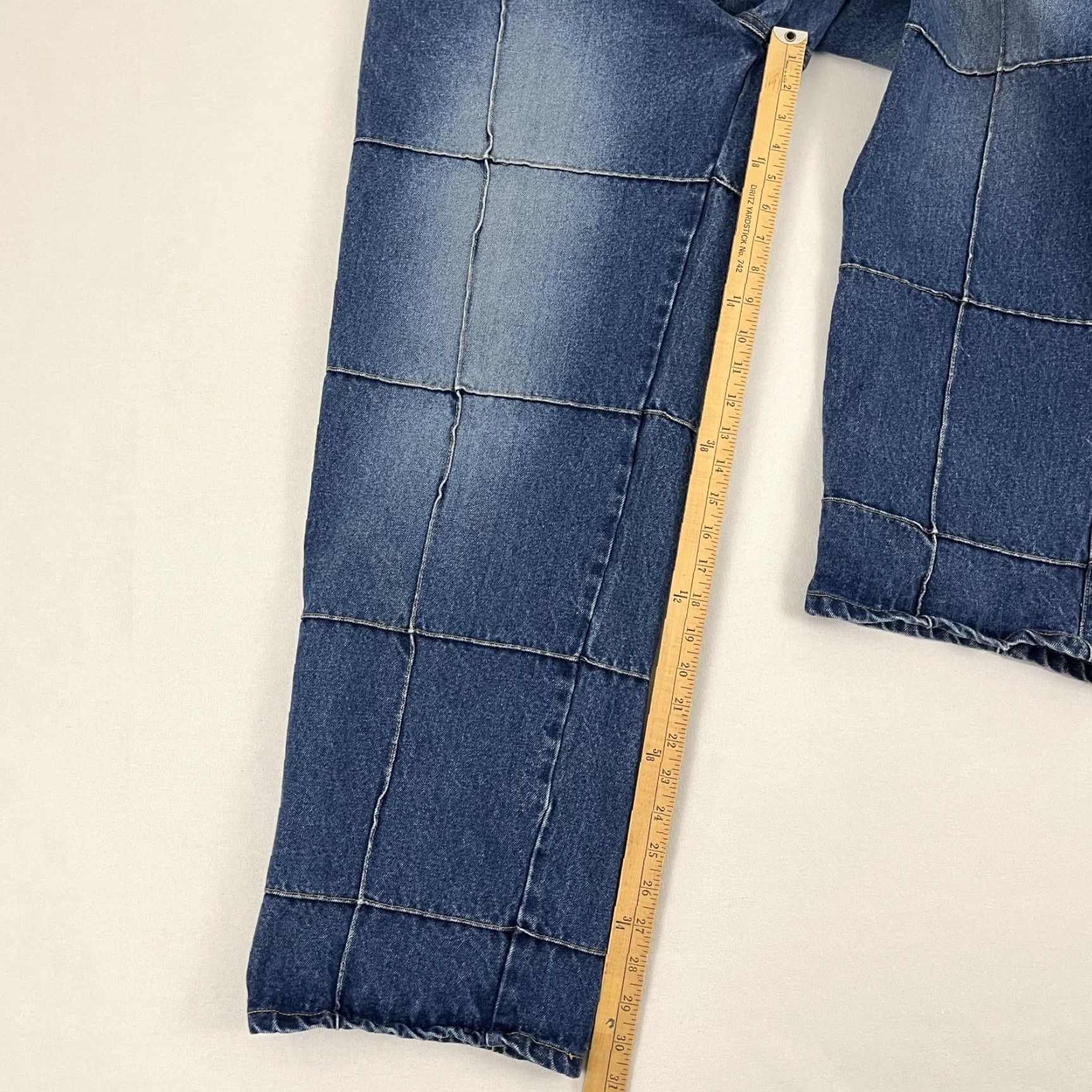 VIBE VINTAGE Vibes Gold Label Jeans Mens 34 x 31 Blue Denim Patchwork Skater Grunge Y2K Jeans Mens Blue Patchwork 34x31 Grunge Skater Y2K Size US 34 / EU 50 - 4 Thumbnail