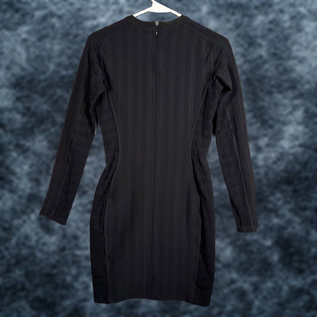 Rag & Bone VINTAGE Rag & Bone Womens Size Medium Black Textured Long Sleeve Midi Dress Size M / US 6-8 / IT 42-44 - 1 Thumbnail