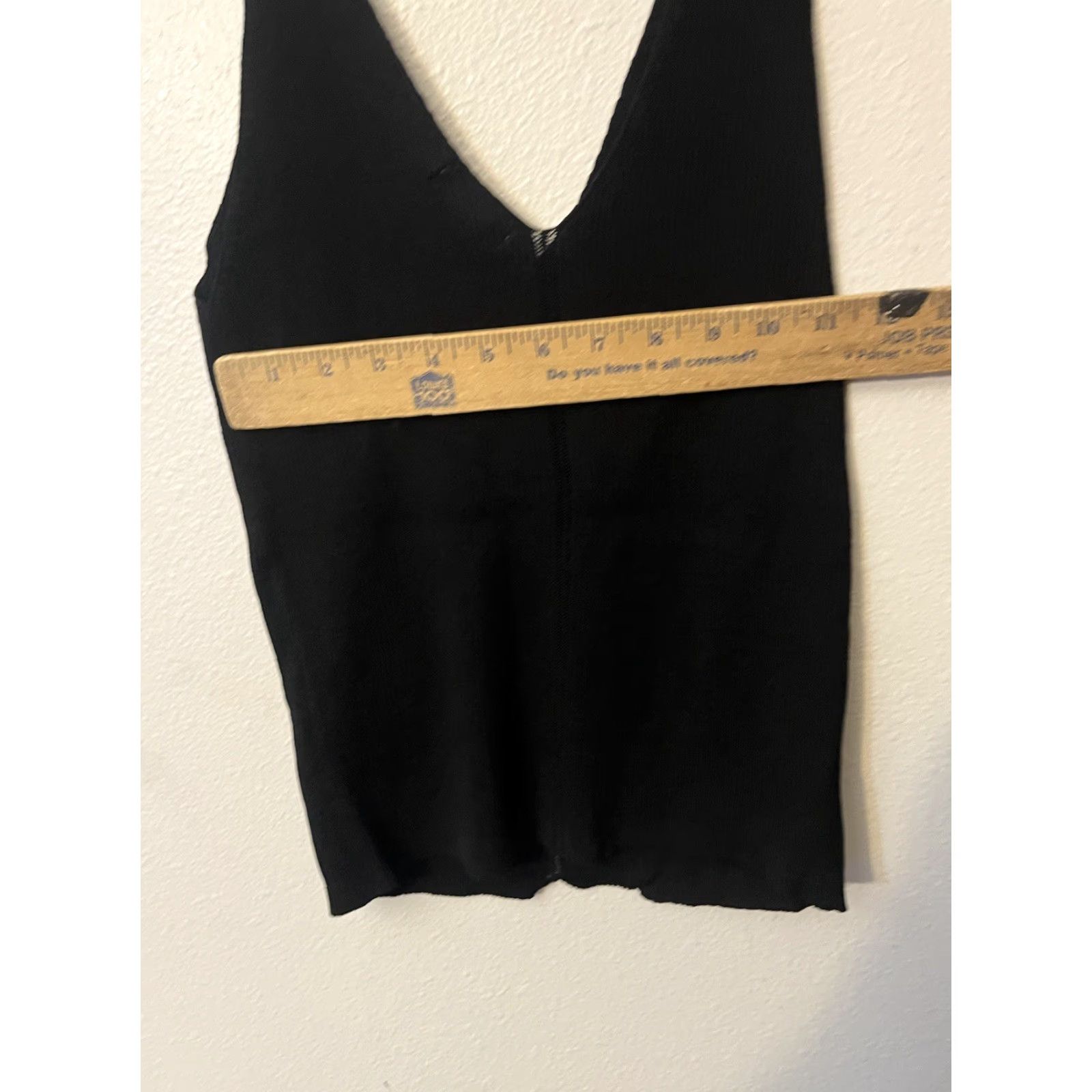 H&M H&M Tank Black Women Solid Ribbed V Neck Size 8 Tank Camisole Sleeveless Cotton Modal Shirt? Size M / US 6-8 / IT 42-44 - 5 Thumbnail