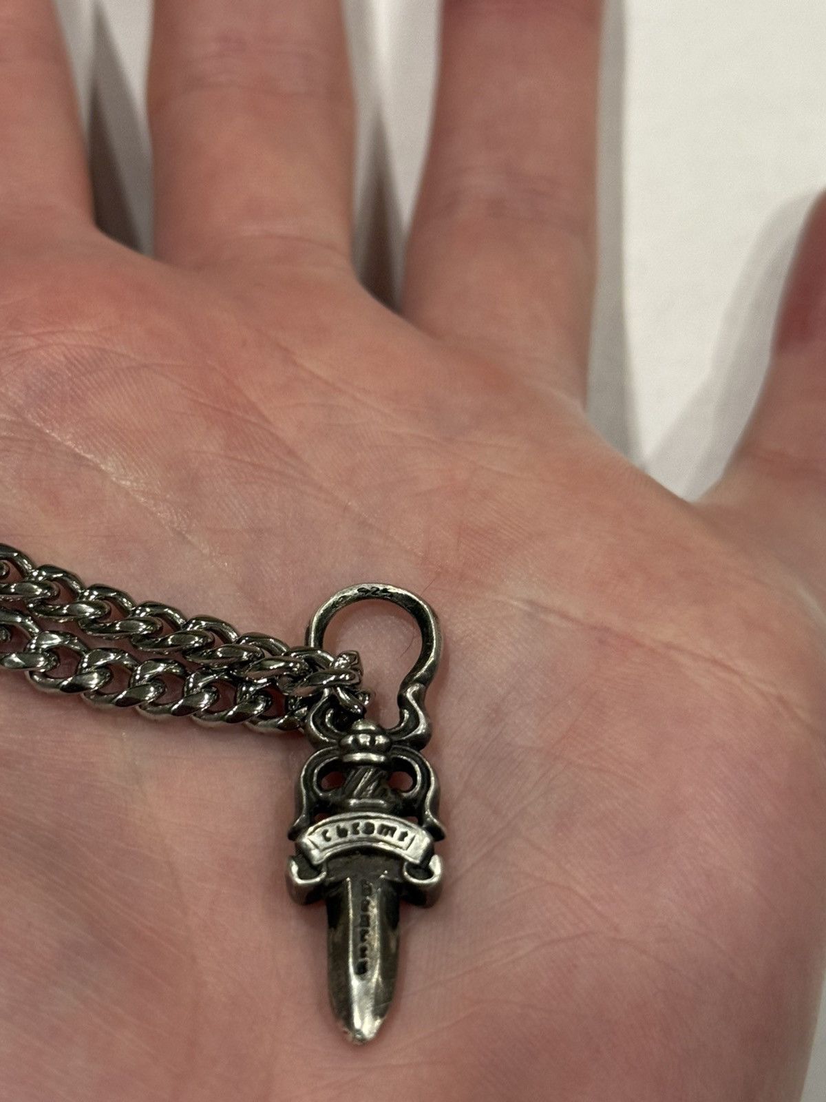 Chrome Hearts Chrome Hearts Dagger Pendant Cuban Link Chain Necklace 925 Size ONE SIZE - 8 Thumbnail