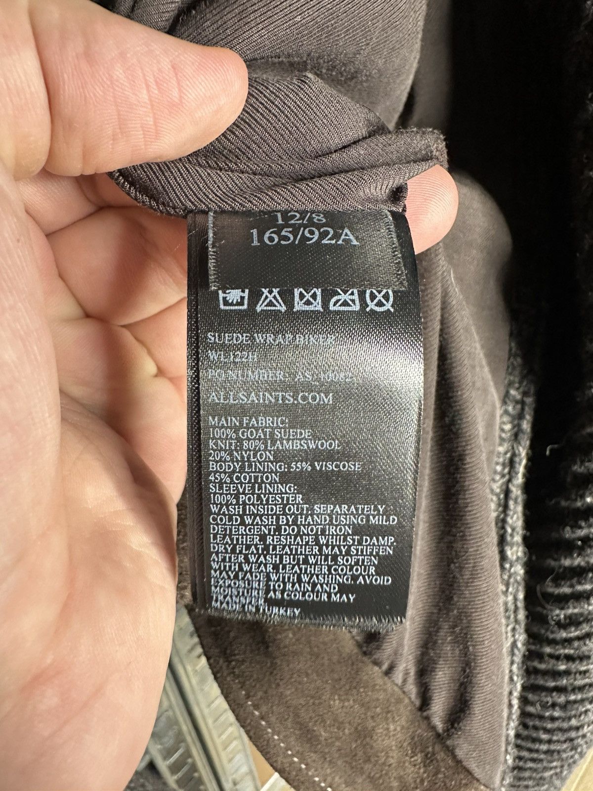 Allsaints AllSaints Wrap Knit Wool Front Leather Biker Jacket US 8 Size M / US 6-8 / IT 42-44 - 7 Thumbnail
