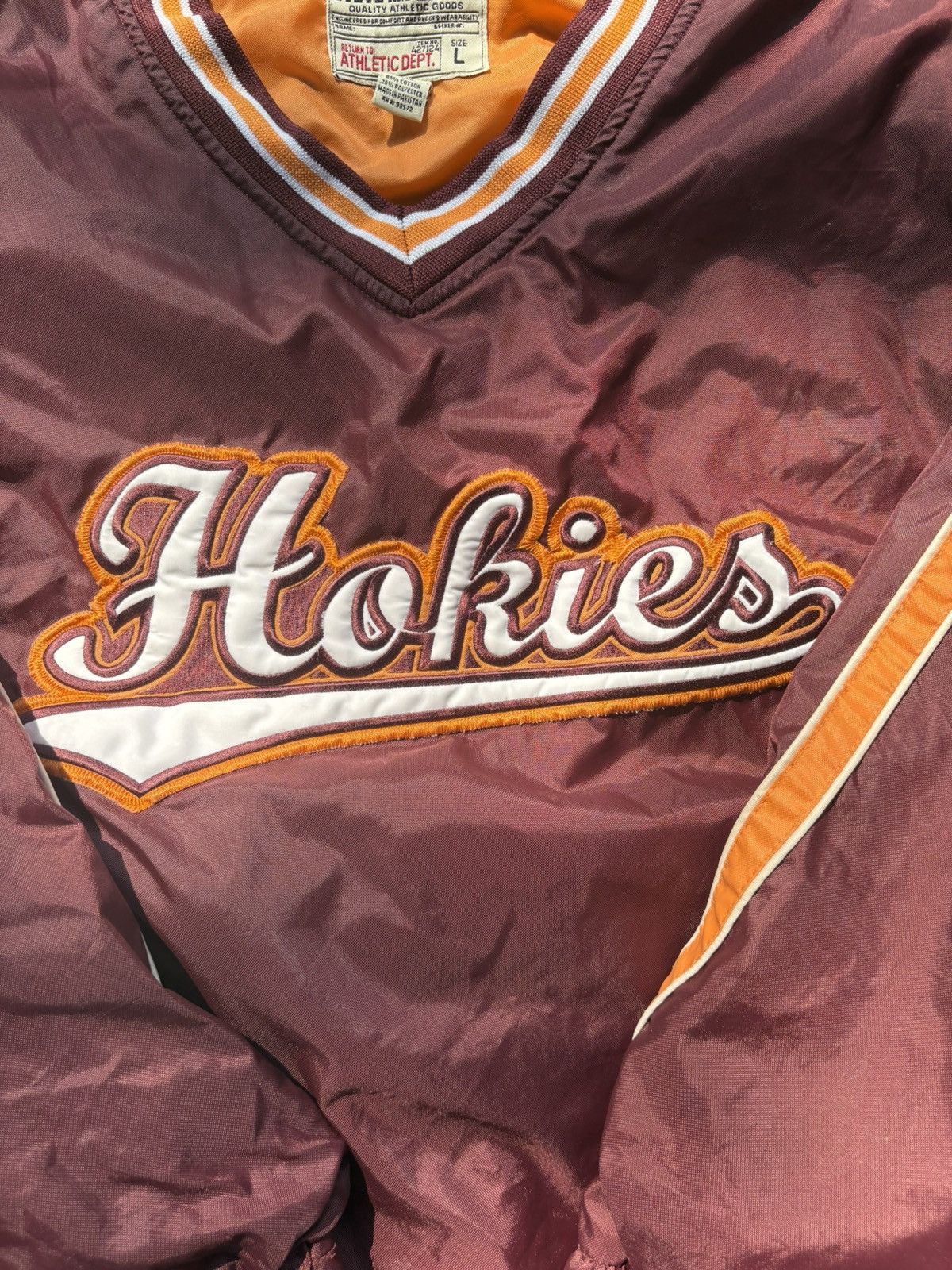 Steve And Barrys Vintage Virginia Tech Hokies Pullover Windbreaker Size L Size US L / EU 52-54 / 3 - 2 Thumbnail