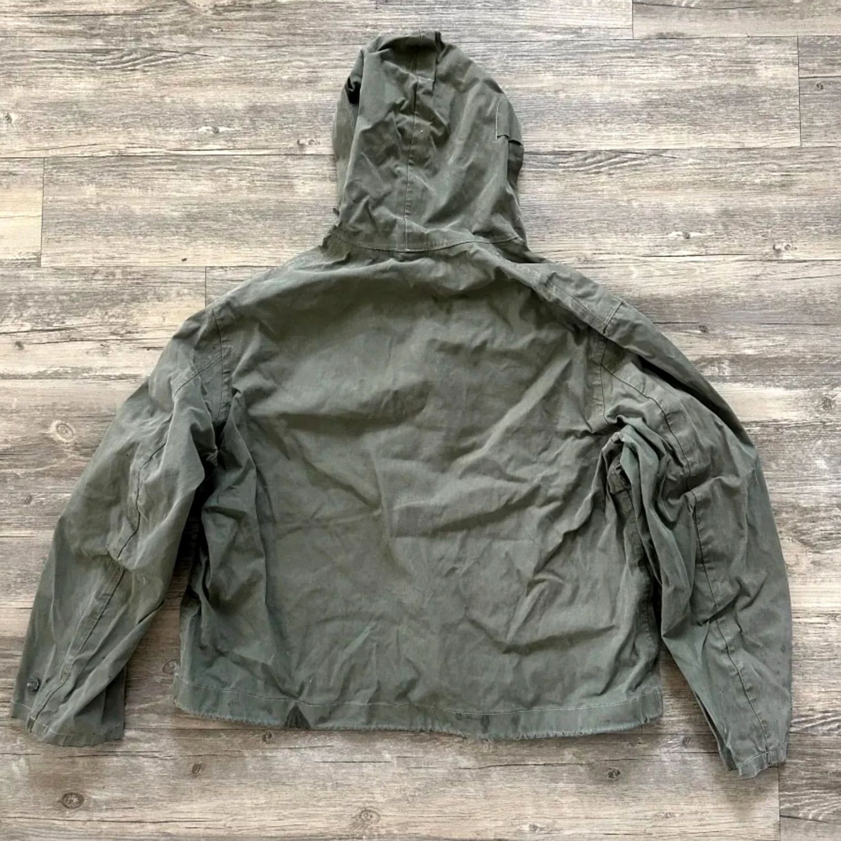 Vintage Vintage 40s WWII USN Foul Weather Smock Jacket - XL - Pre-Owned - Anorak - Green Size US XL / EU 56 / 4 - 7 Thumbnail