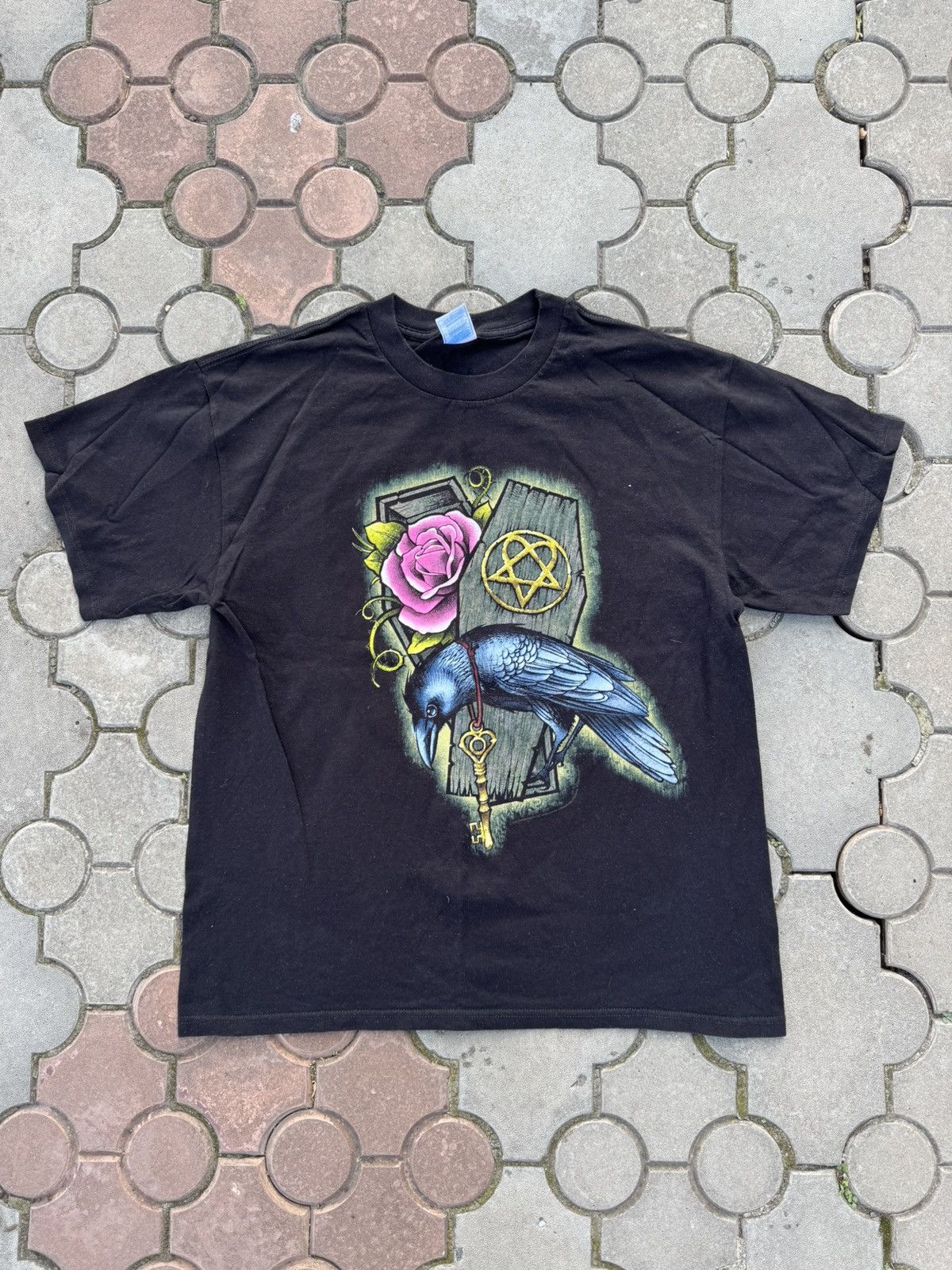 Band Tees Vintage Him 2007 Crow Tee Shirt Size US L / EU 52-54 / 3 - 1 Thumbnail