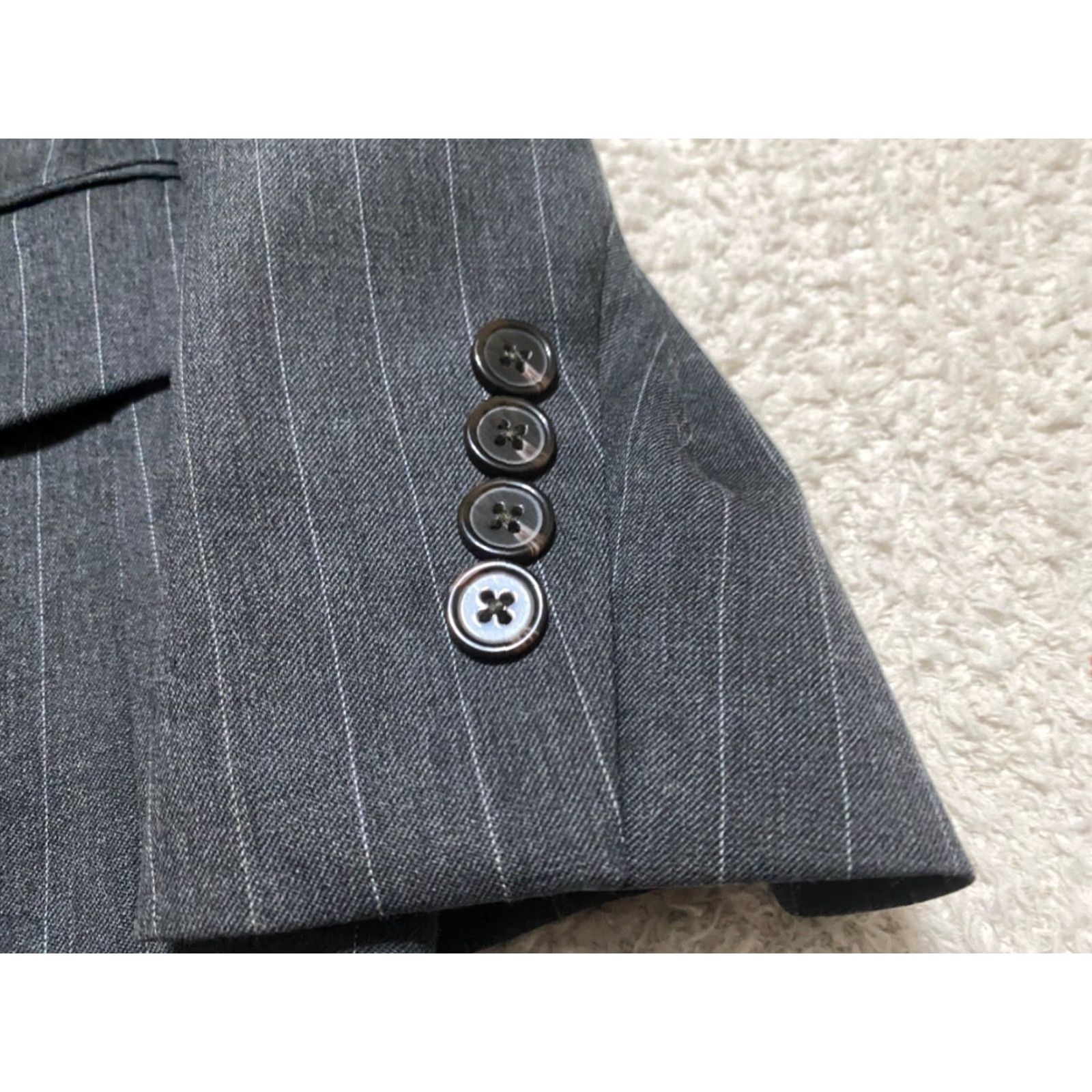 Chaps Chaps Ralph Lauren Blazer Mens Gray Wool 2 Button Long Sleeve Striped 40 Jacket Single-Breasted Vintage? Size US L / EU 52-54 / 3 - 4 Thumbnail
