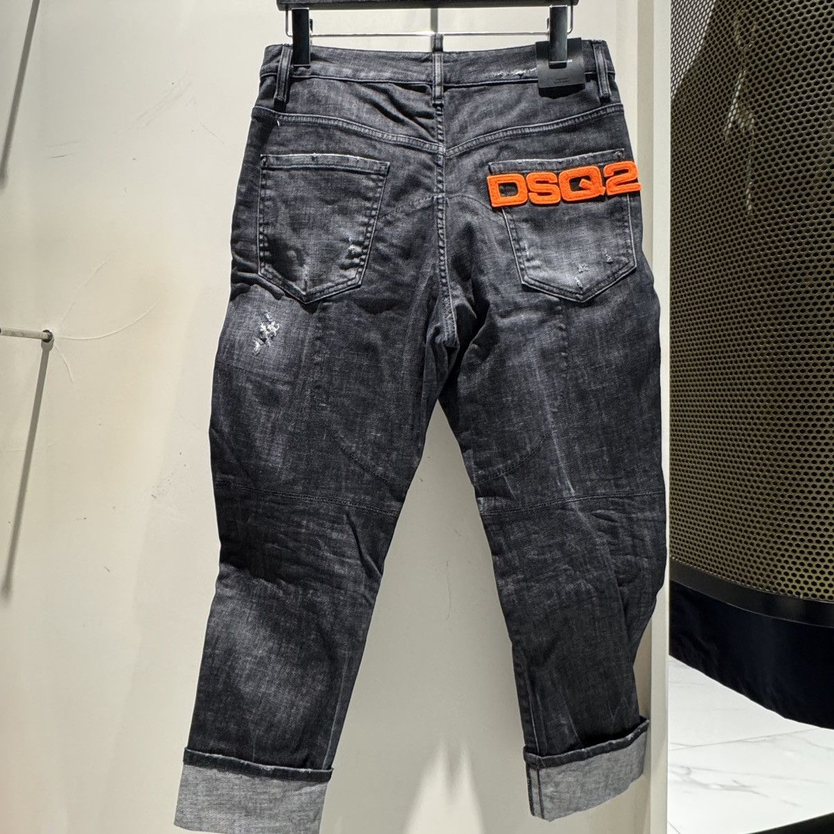 Dsquared2 NWT Dark Wash Distressed Cropped Jeans - BLACK, 46 Size US 30 / EU 46 - 2 Thumbnail