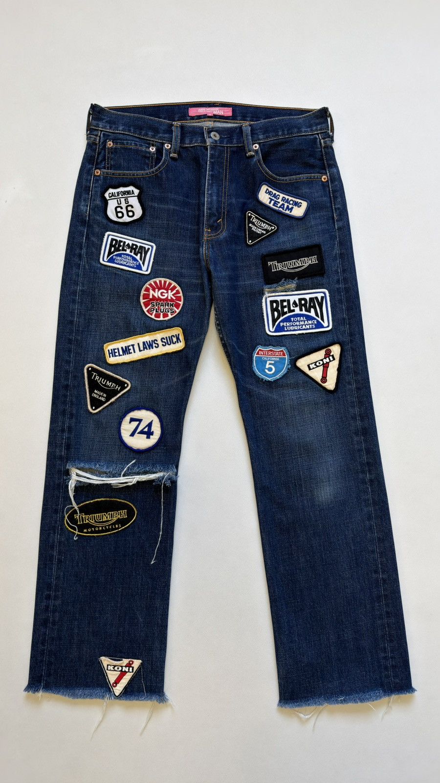 Comme des Garcons 02 ‘Triumph Motorcycles Patch’ Denim Jeans Size US 32 / EU 48 - 17 Thumbnail