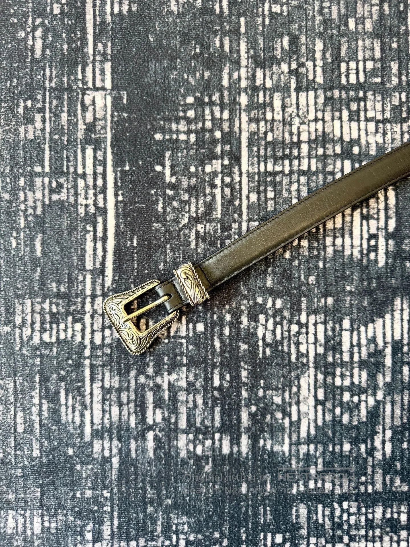 Saint Laurent Paris Saint Laurent Black Floral Embellished Belt. Size ONE SIZE - 2 Thumbnail