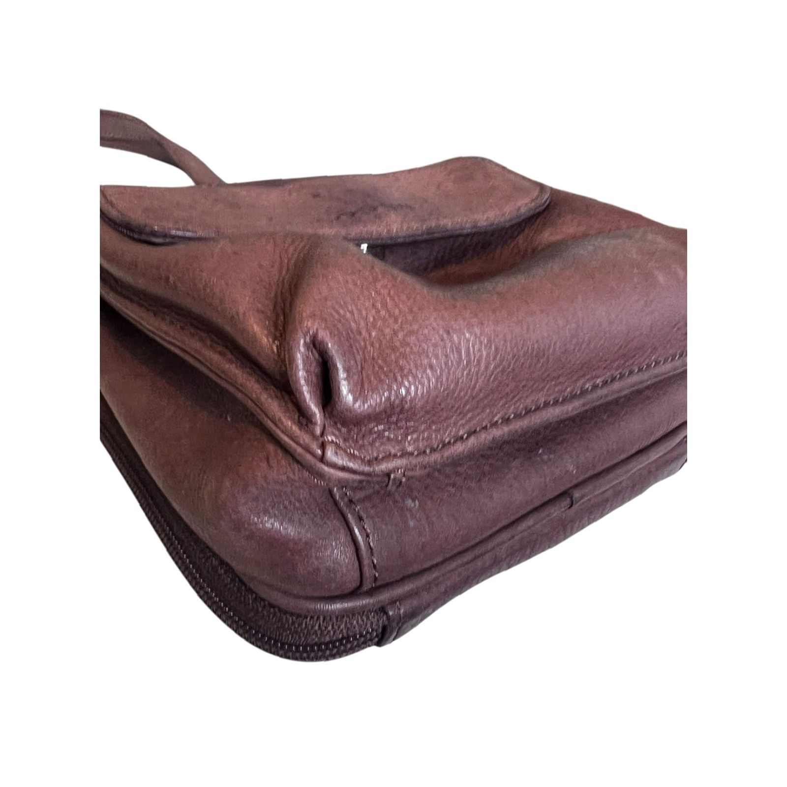 Fossil VINTAGE Fossil Crossbody Organizer Handbag Brown Leather Shoulder Purse Size ONE SIZE - 4 Thumbnail