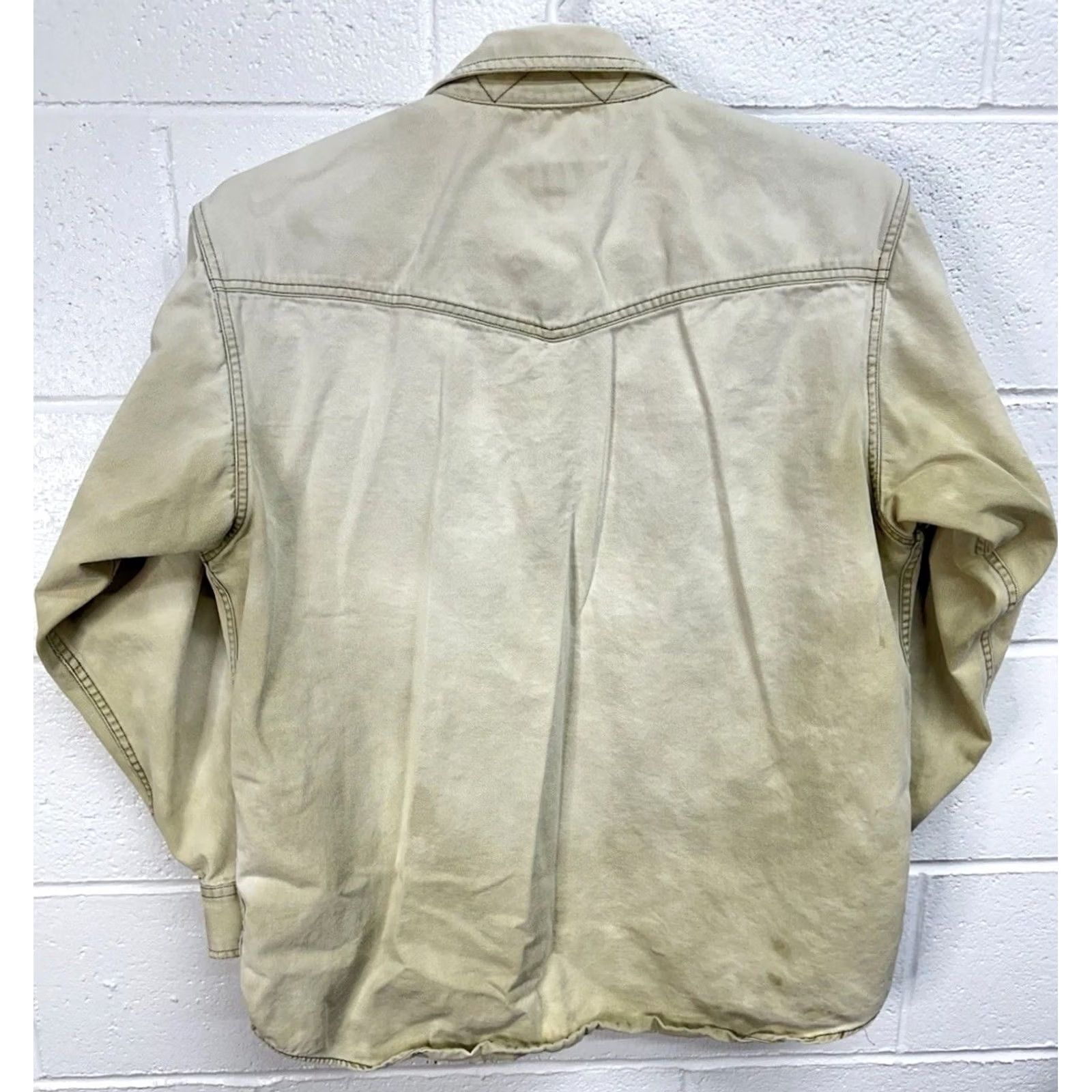Orvis VINTAGE ORVIS Canvas Popover Shirt Medium Green Heavyweight Cotton Snap Front Destroyer Mens Size US L / EU 52-54 / 3 - 5 Thumbnail