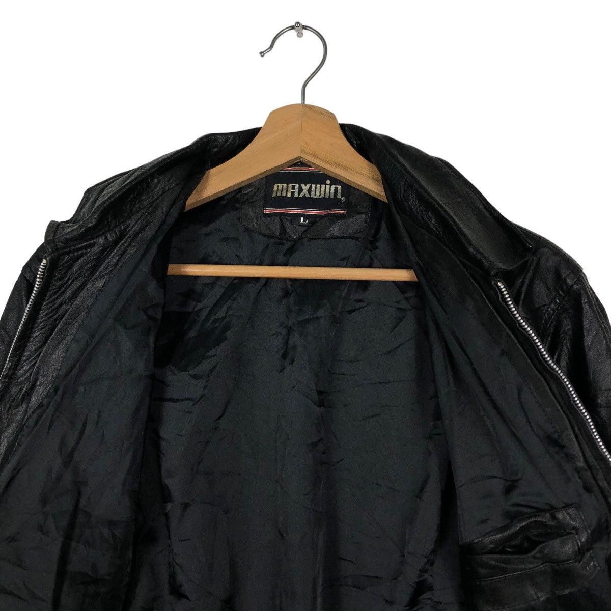 Genuine Leather 🔥90’s Maxwin Vintage Bomber Leather Jacket Issey Miyake Size US L / EU 52-54 / 3 - 10 Thumbnail