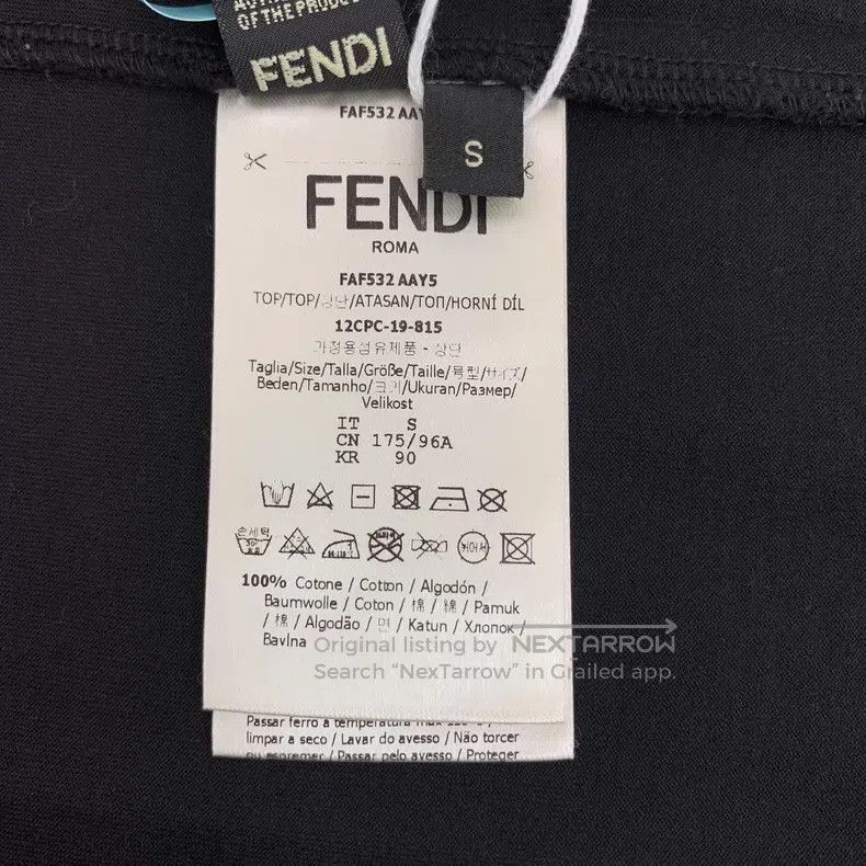 Fendi Fendi Black geometric pattern embossed cotton round neck s Size US S / EU 44-46 / 1 - 6 Thumbnail