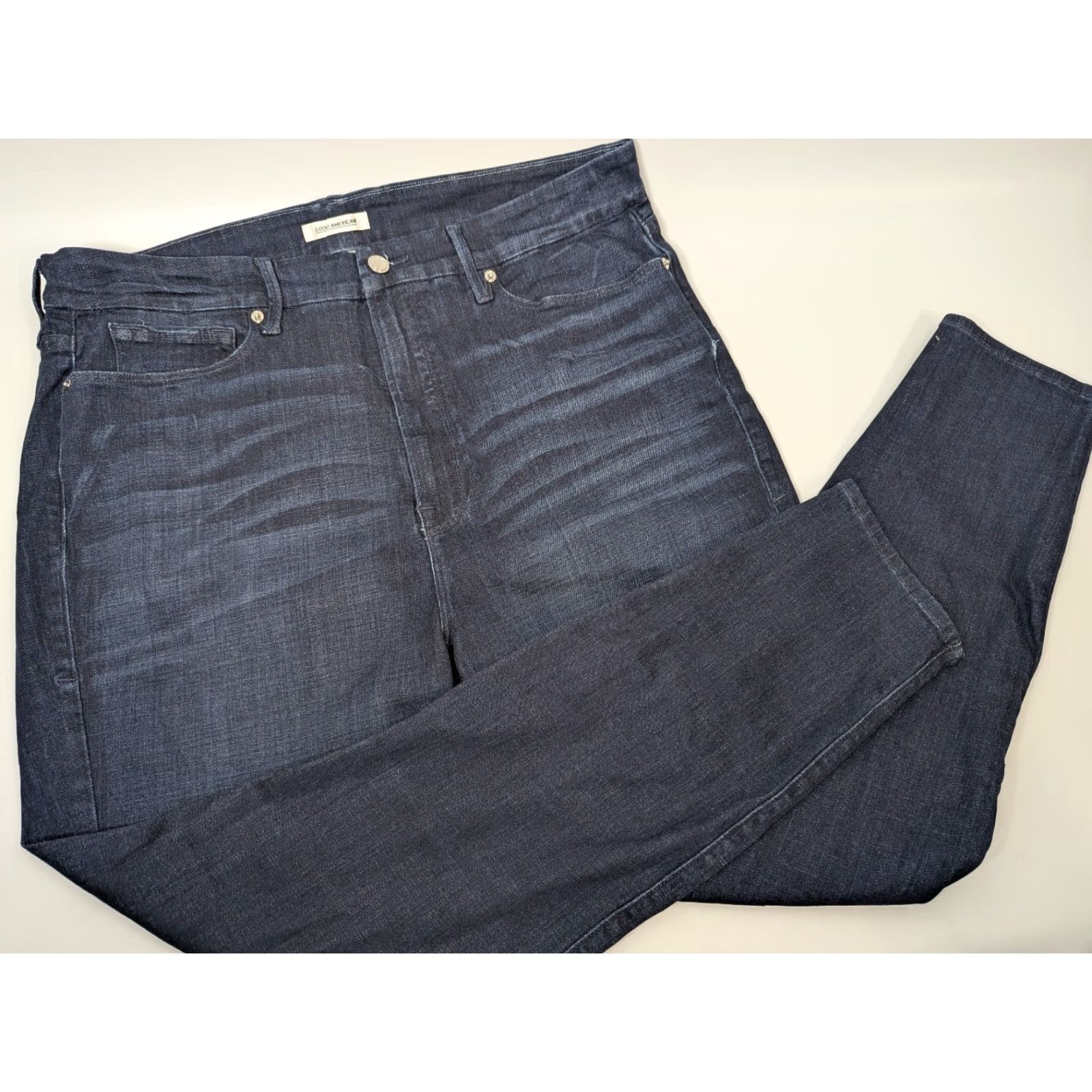 Good American Good American Dark Wash Good Waist High Rise Stretch Denim Jeans Sz 22 GAGWC103 Size 40" / US 18 - 2 Thumbnail