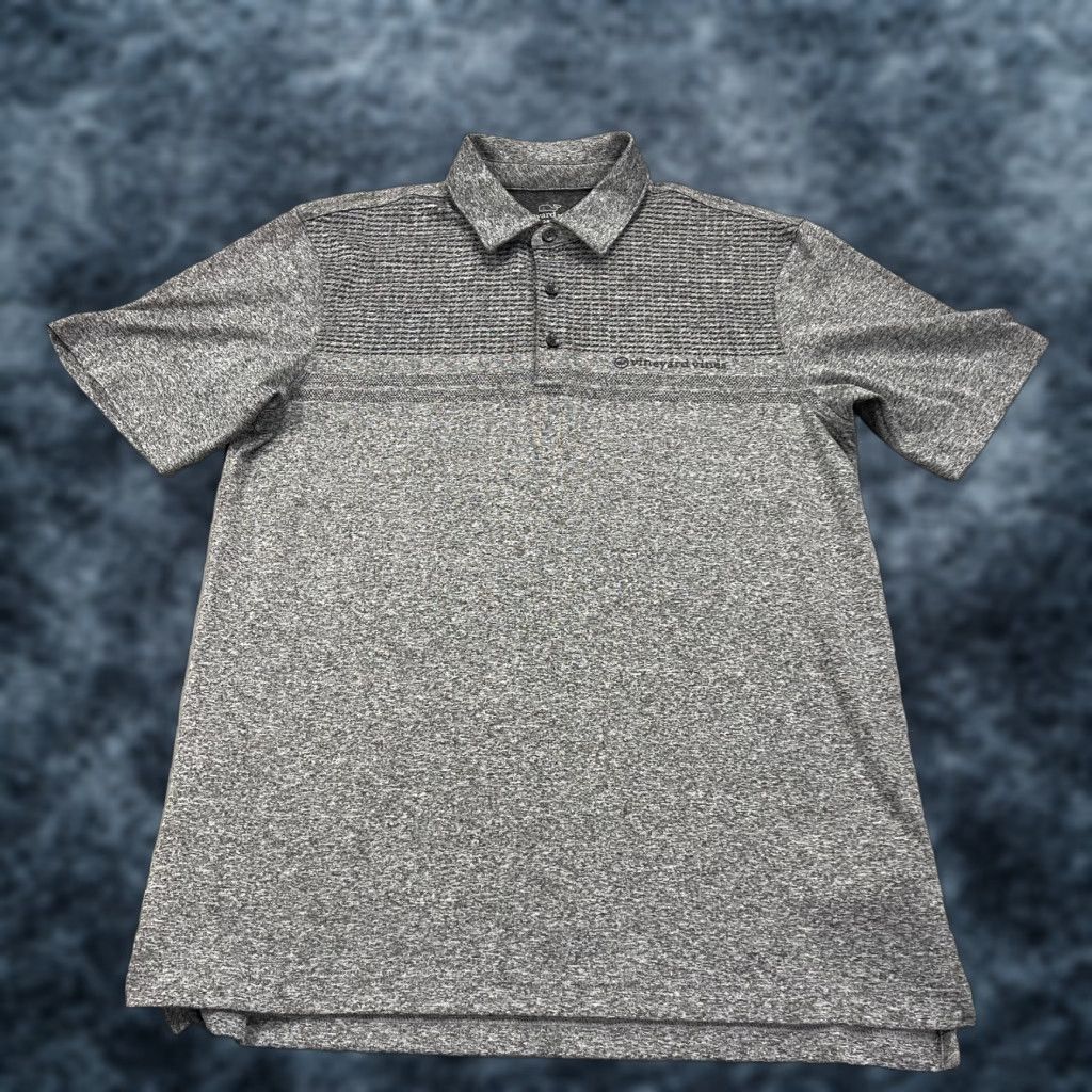 Vineyard Vines Vineyard Vines Polo Shirt Mens Small Gray Whale Striped Performance Golf Logo Shirt Size US S / EU 44-46 / 1 - 1 Thumbnail