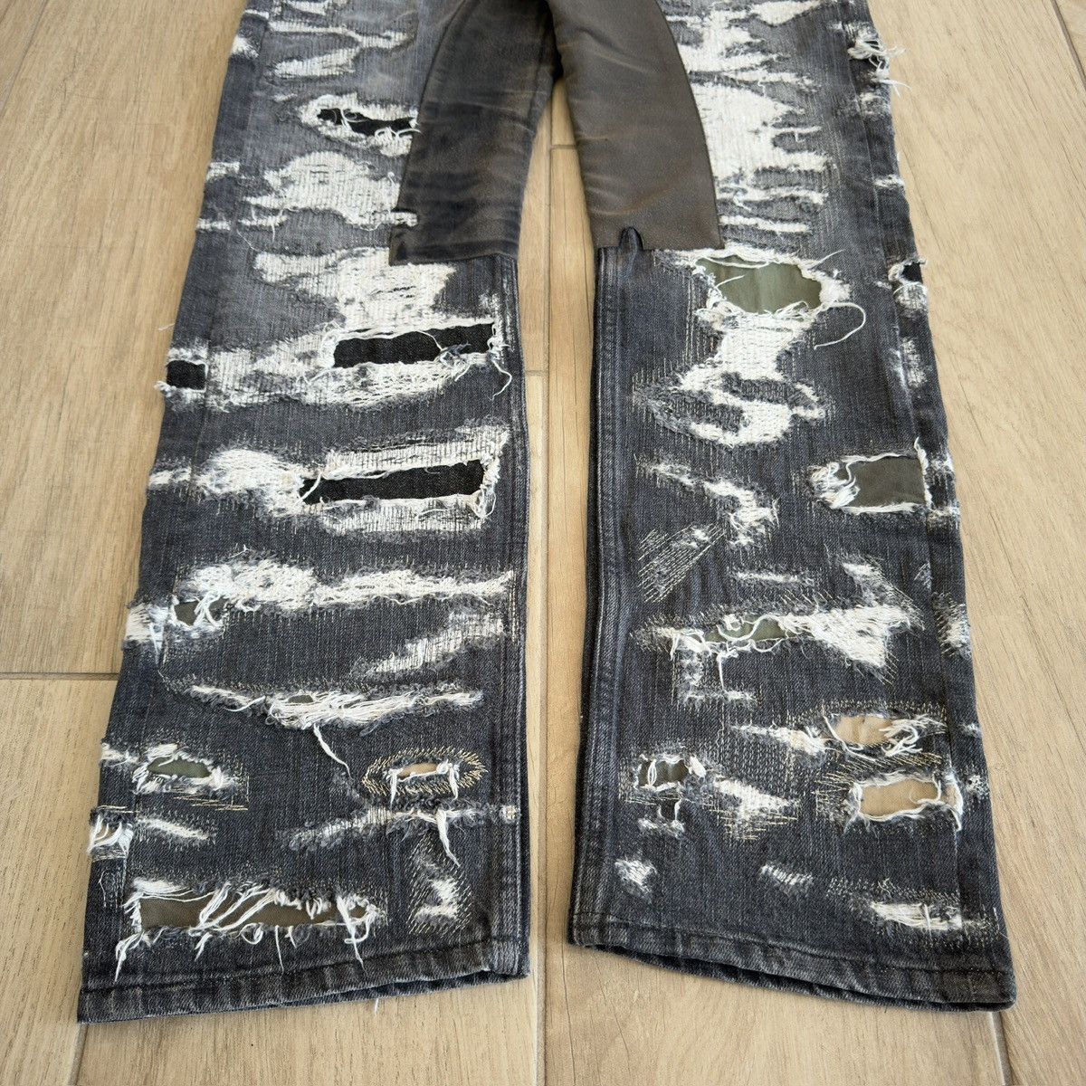 Givenchy AW2023 Moleskin Patch Boro Distressed Repaired Denim Jeans Size US 30 / EU 46 - 3 Thumbnail