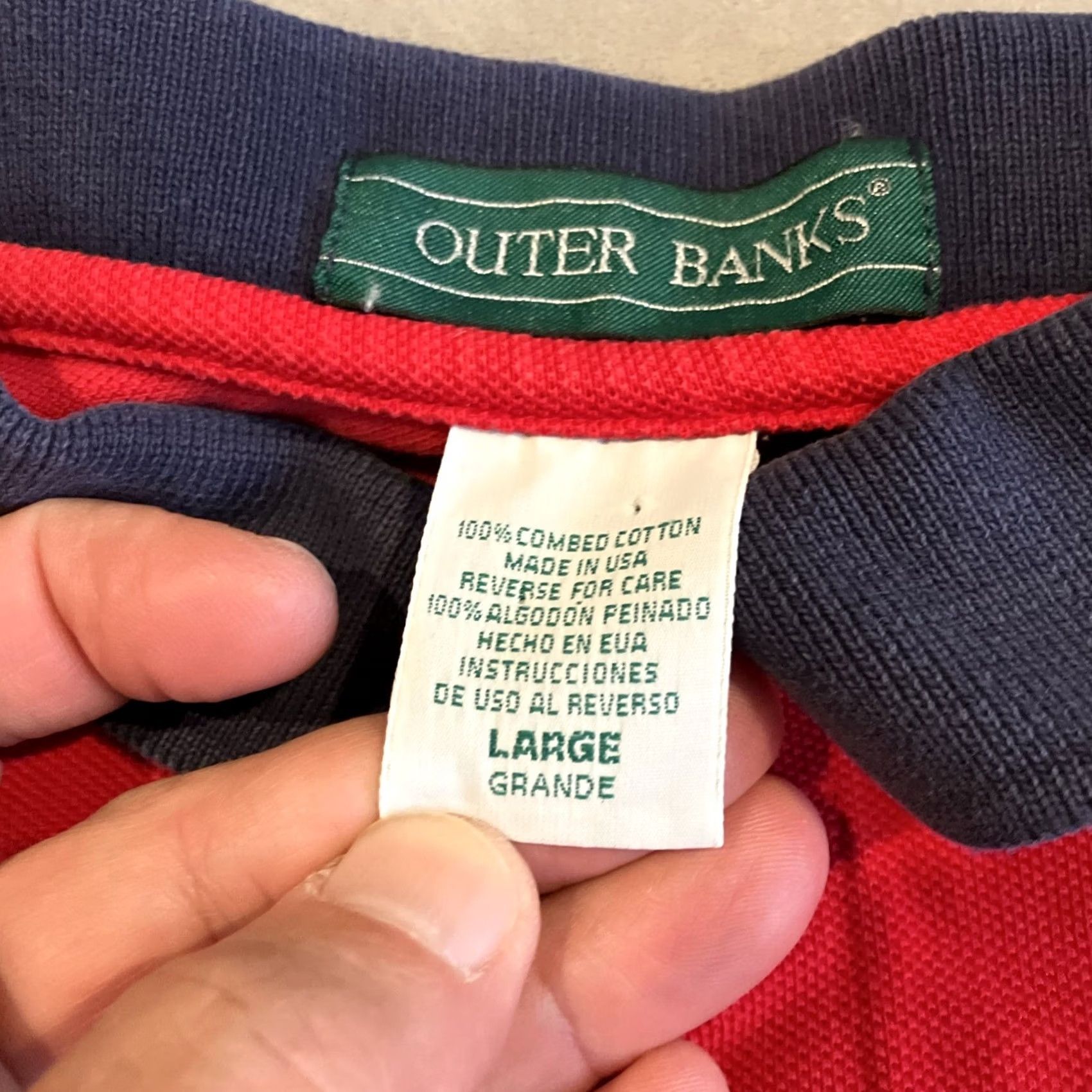 Rainbow VINTAGE Outer Banks NBC Rainbow Peacock Turkey Old Logo Golf Polo Large Size US L / EU 52-54 / 3 - 3 Thumbnail