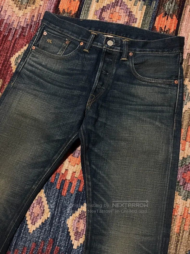 RRL Ralph Lauren RRL Ralph Lauren American made yellow mud washed denim jea Size US 32 / EU 48 - 3 Thumbnail